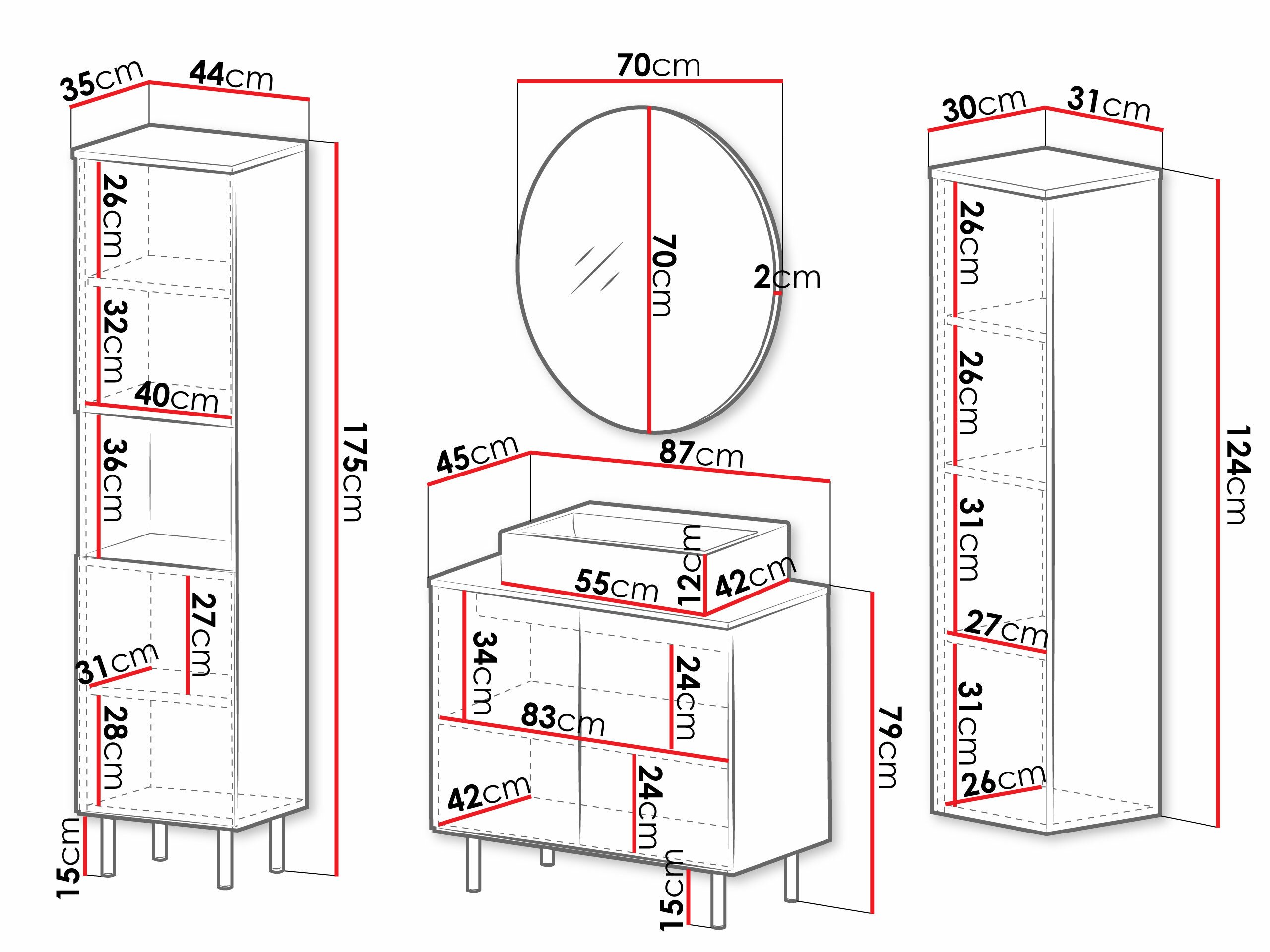 Ensemble de salle de bain Virdomi 113 (Noir)
