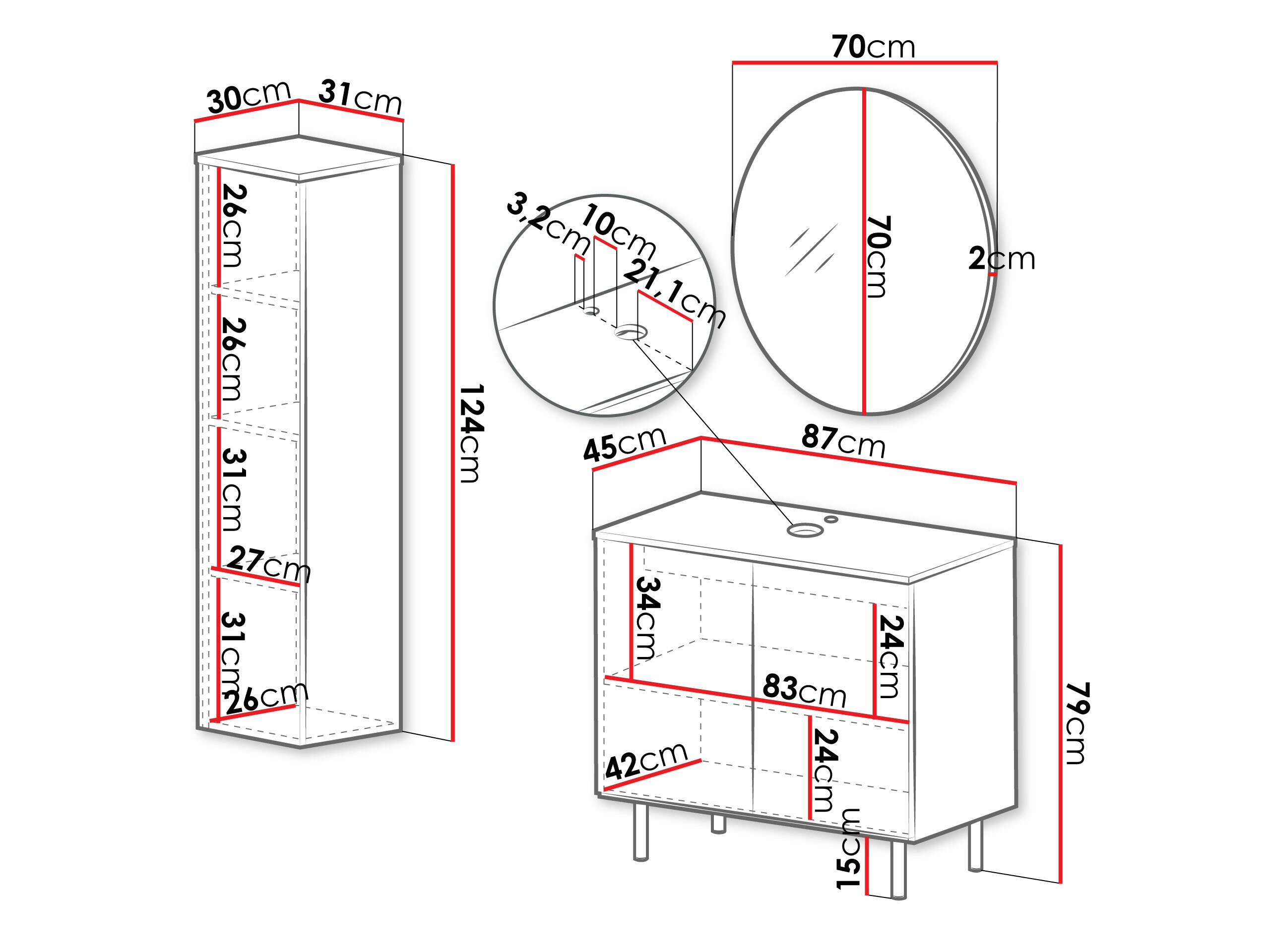 Ensemble de salle de bain Decus II (Noir)