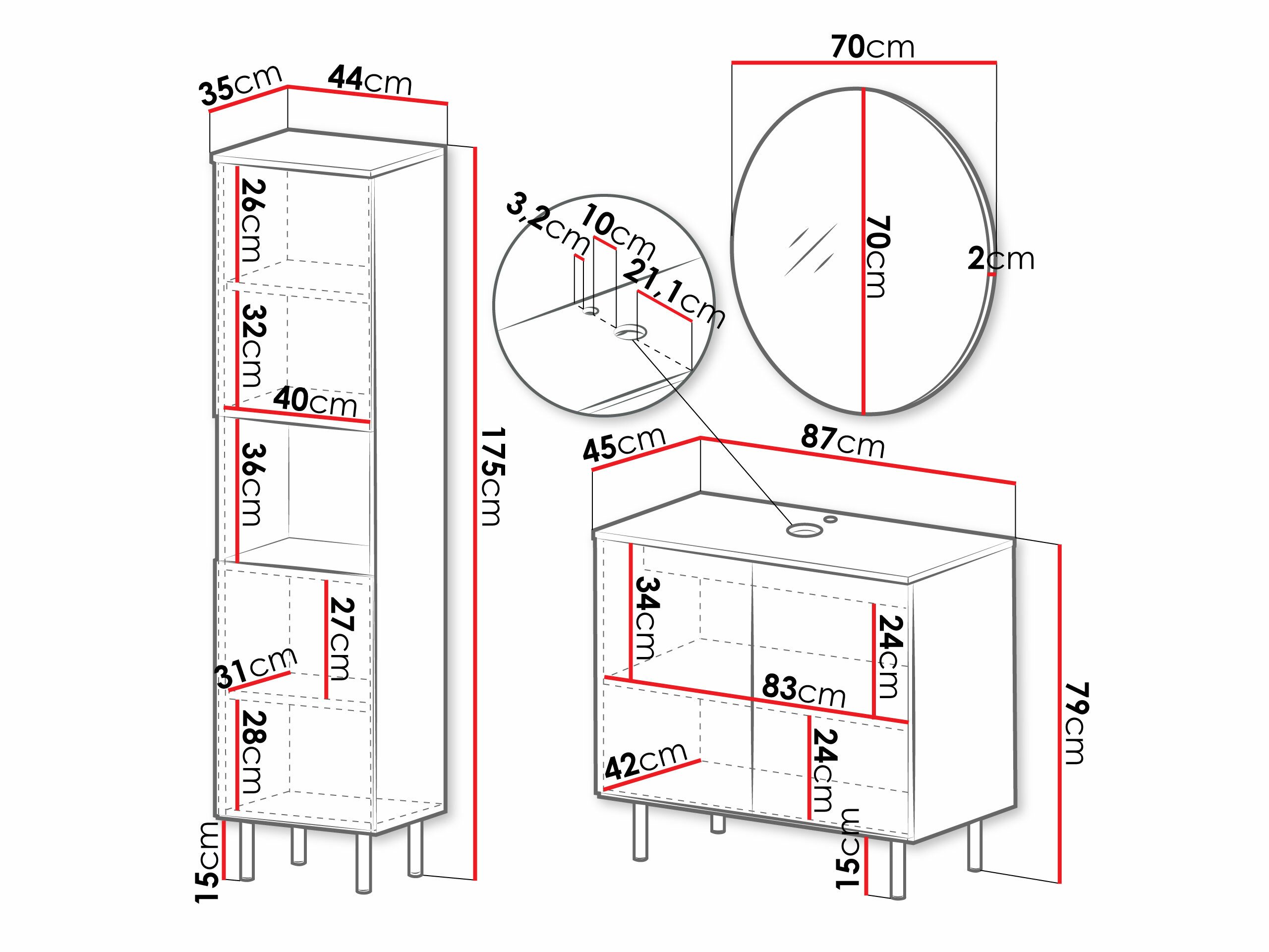 Ensemble de salle de bain Virdomi 111 (Noir)