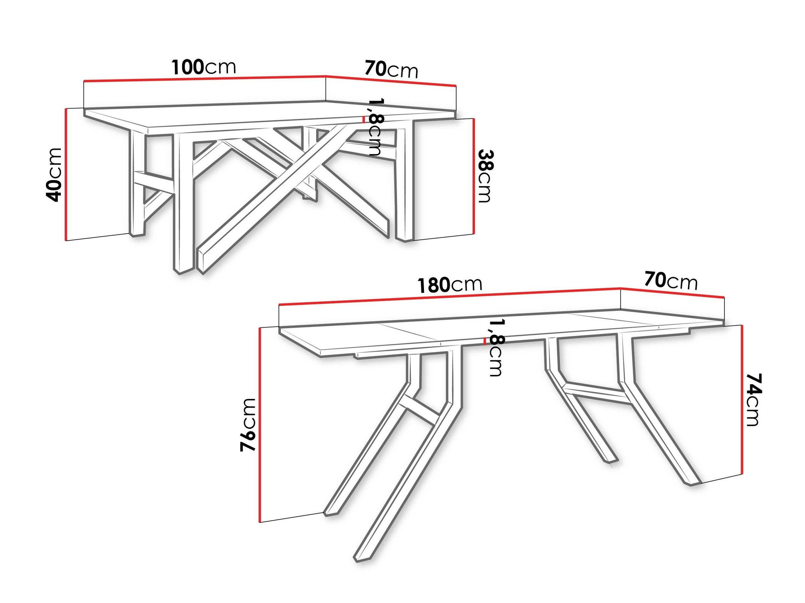 Table basse transformateur Oswego 151 (Cachemire + Noir)