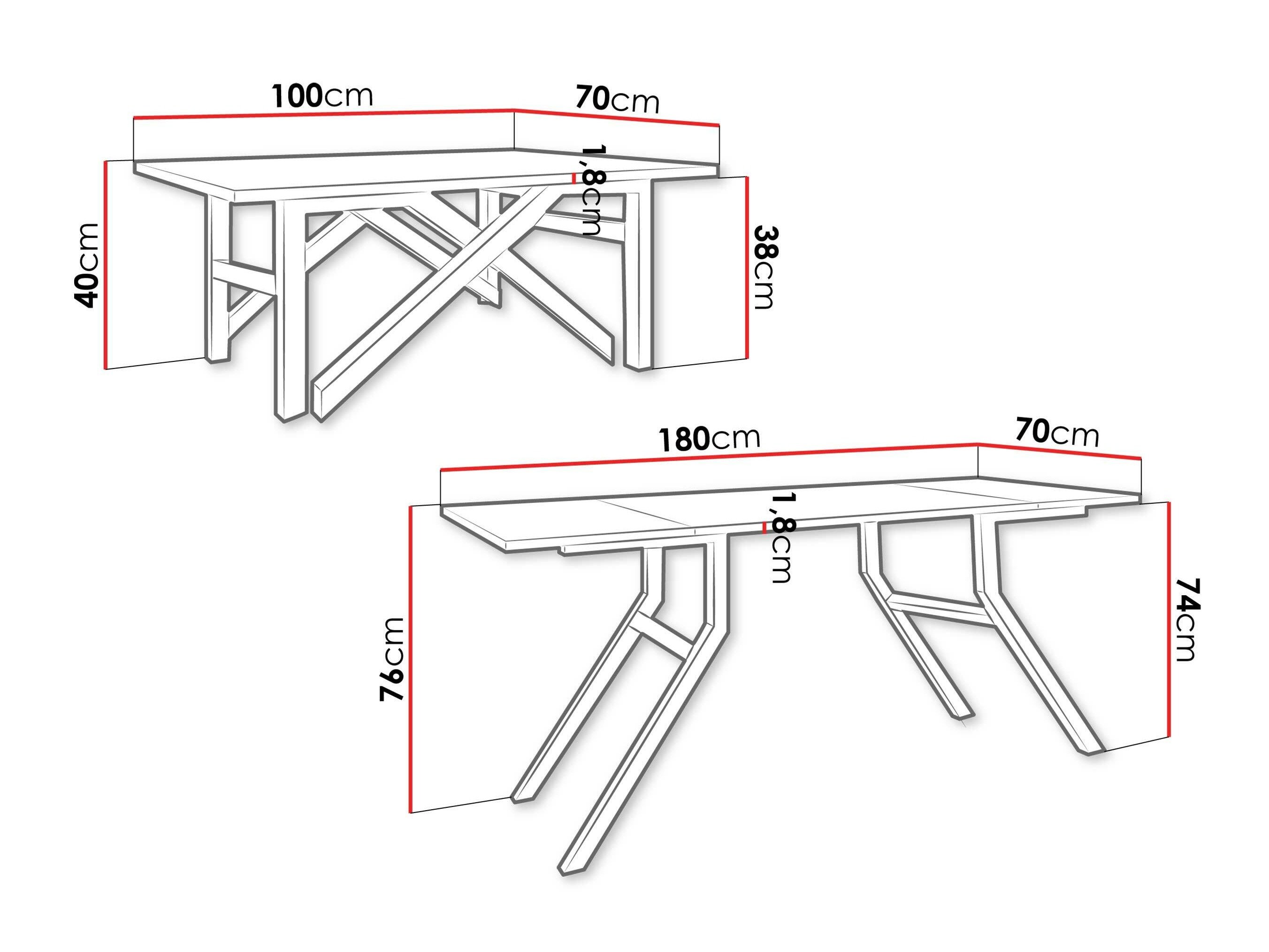 Table basse transformateur Oswego 151 (Noyer + Noir)