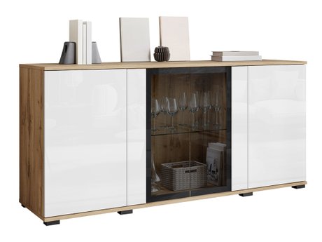 Buffet Torcame 102 (Chêne wotan + Blanc brillant)