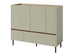 Commode Fiosono 107 (Vert poussiéreux + Chêne)