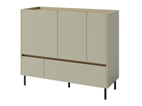 Commode Fiosono 107 (Vert poussiéreux + Chêne)