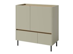 Commode Fiosono 108 (Vert poussiéreux + Chêne)