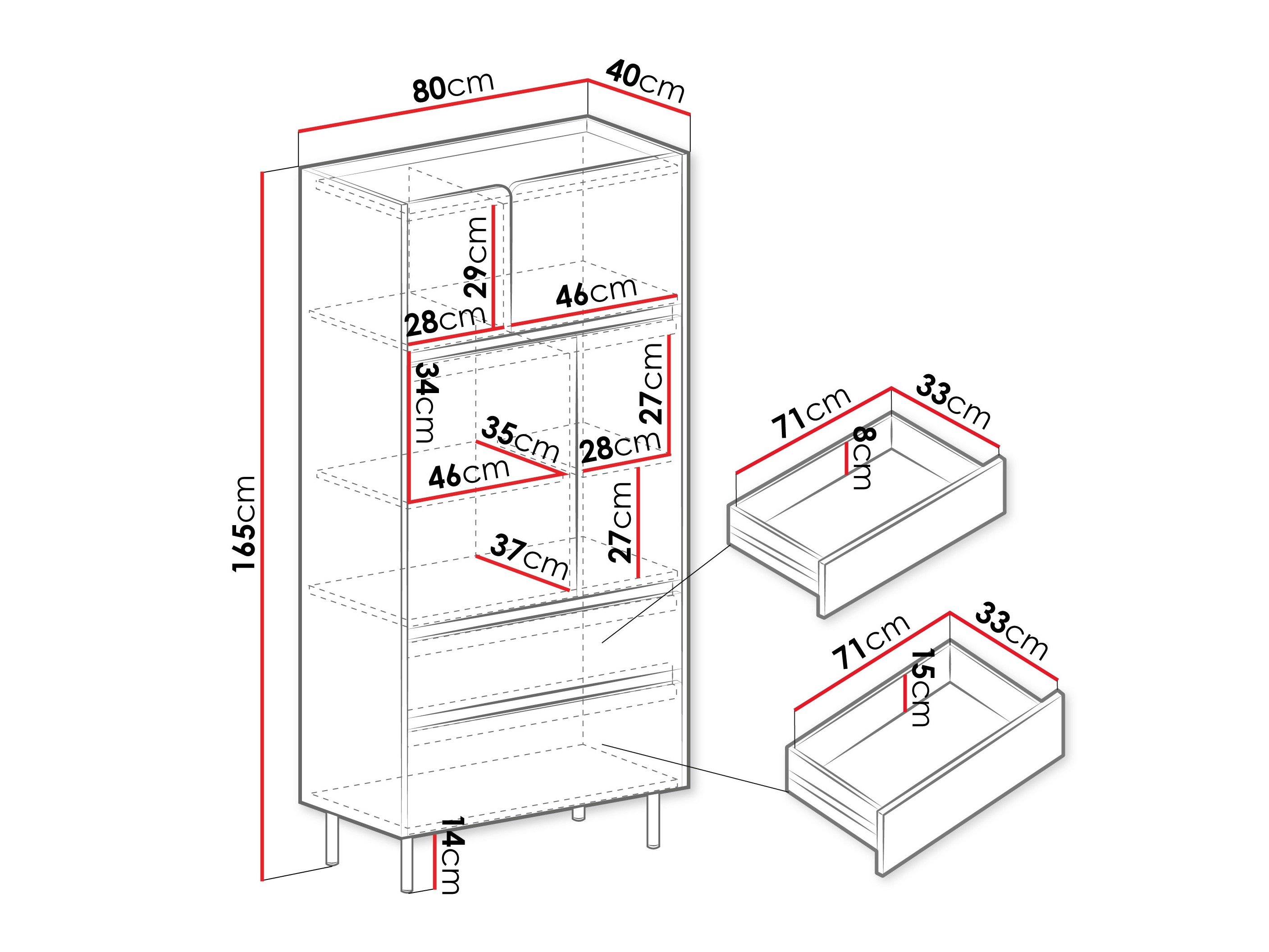 Étagère Fiosono 104 (Beige + Chêne clair)