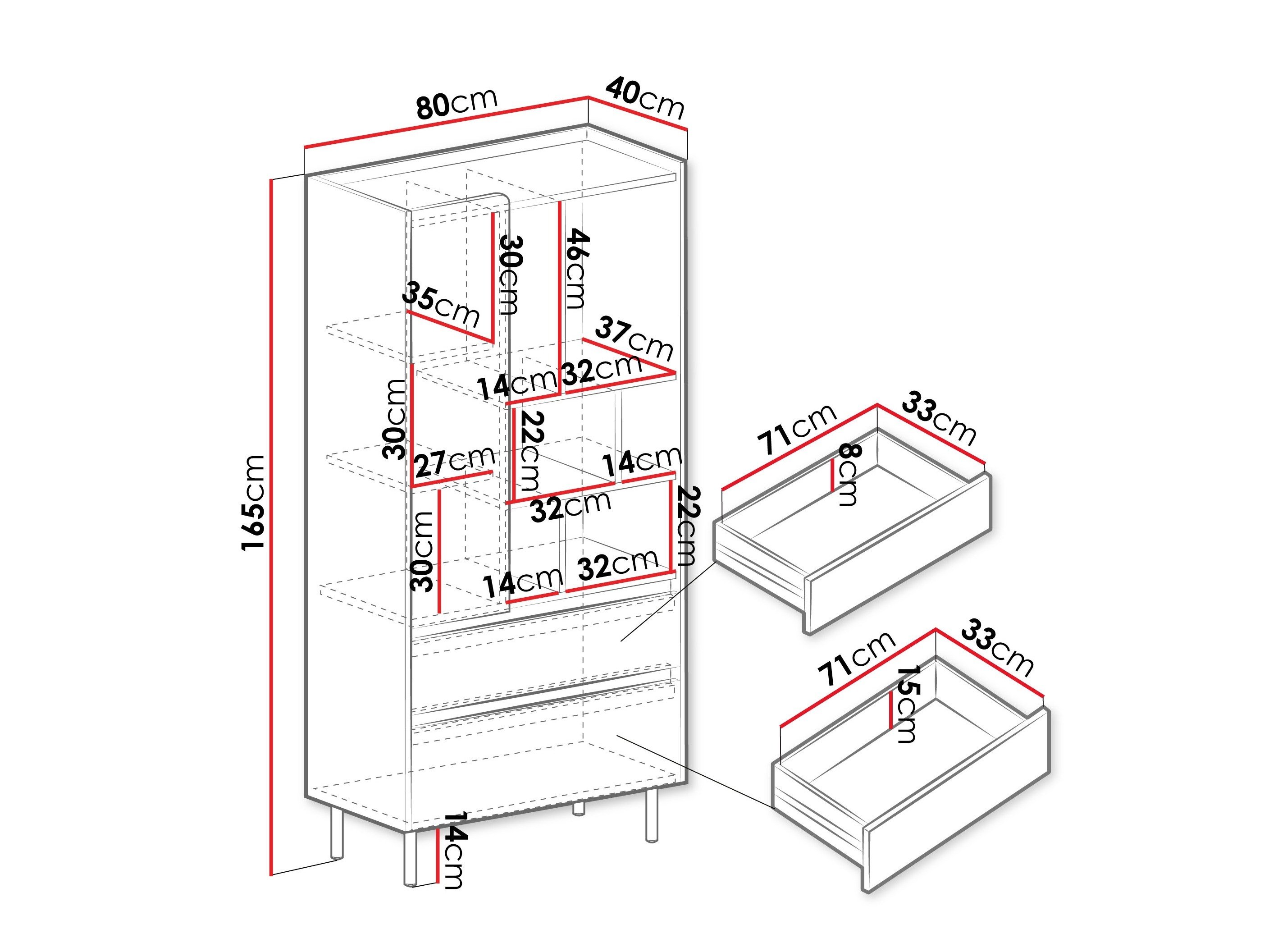 Étagère Fiosono 105 (Beige + Chêne)