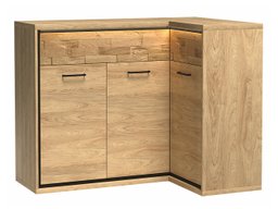 Commode d'angle Etrmoni 106 (Clair bois + Chêne)