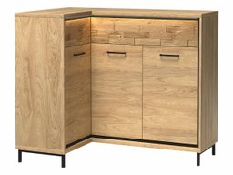 Commode d'angle Etrmoni 121 (Clair bois + Chêne)