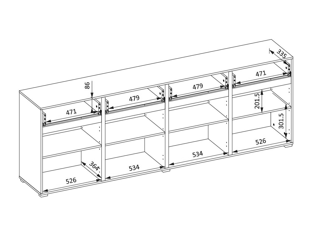 Commode Alfere 100 (Blanc)
