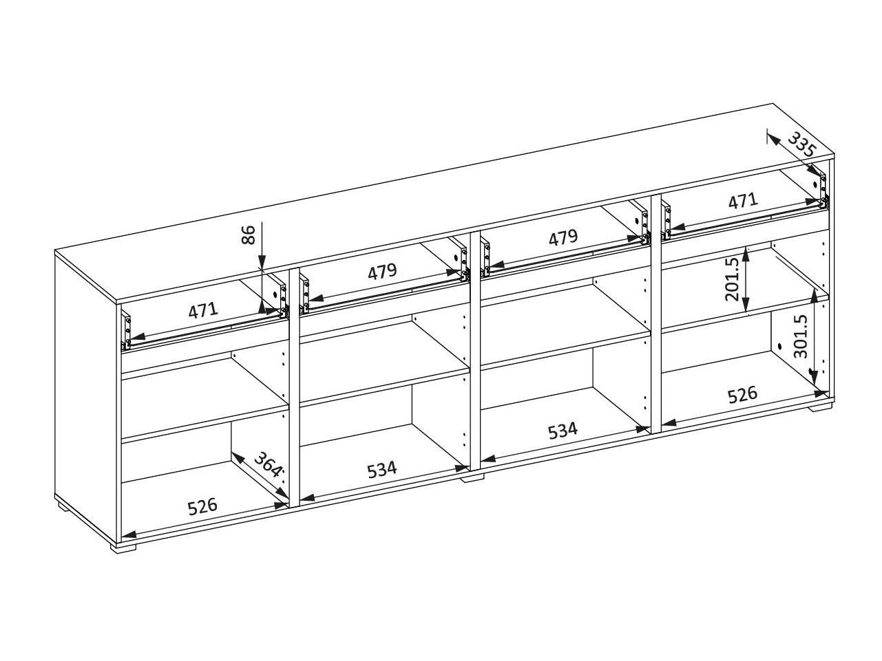 Commode Alfere 100 (Chêne wotan)