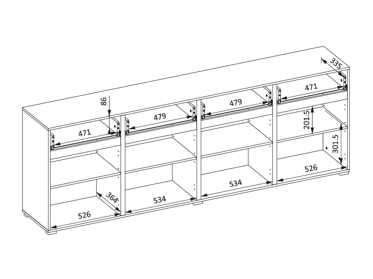 Commode Alfere 100 (Noir)