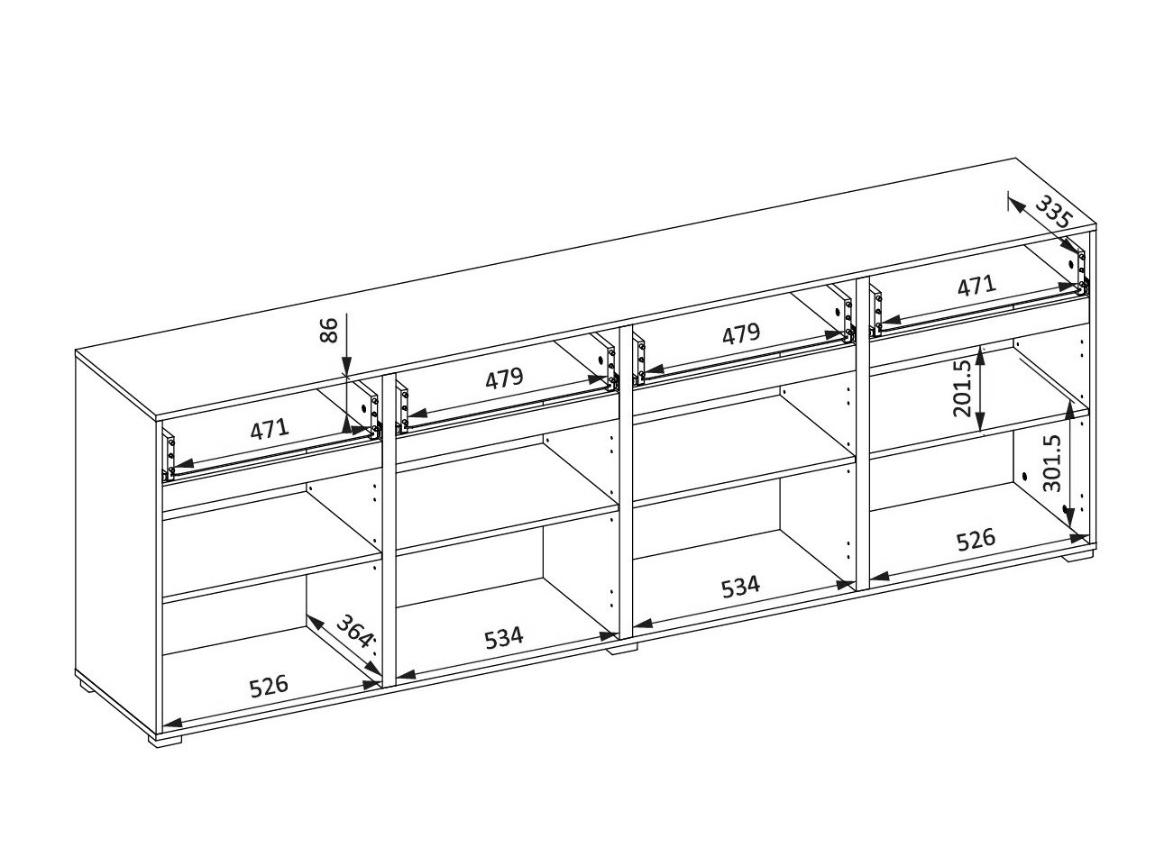 Commode Alfere 100 (Vert)