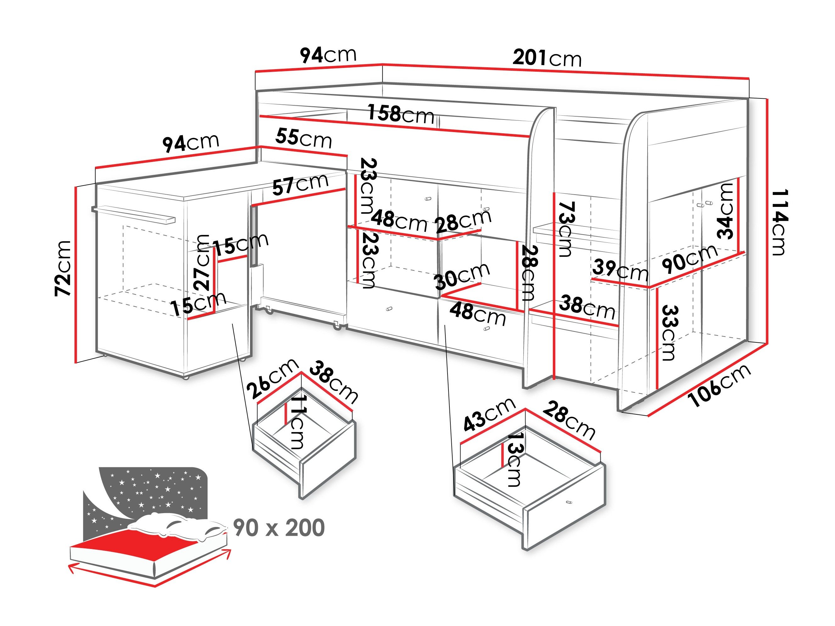 Lit mezzanine Ciravie 107