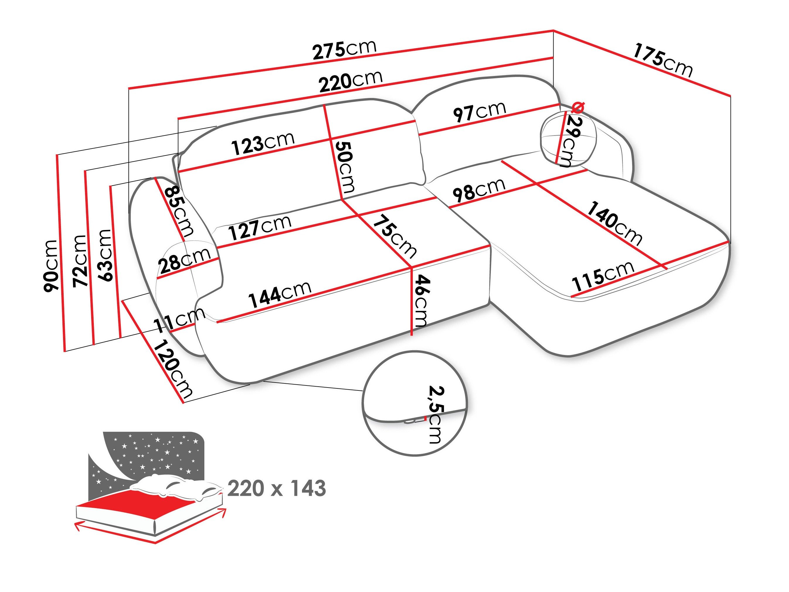 Canapé d'angle TrendyNest 110 (Now Or Never 03)