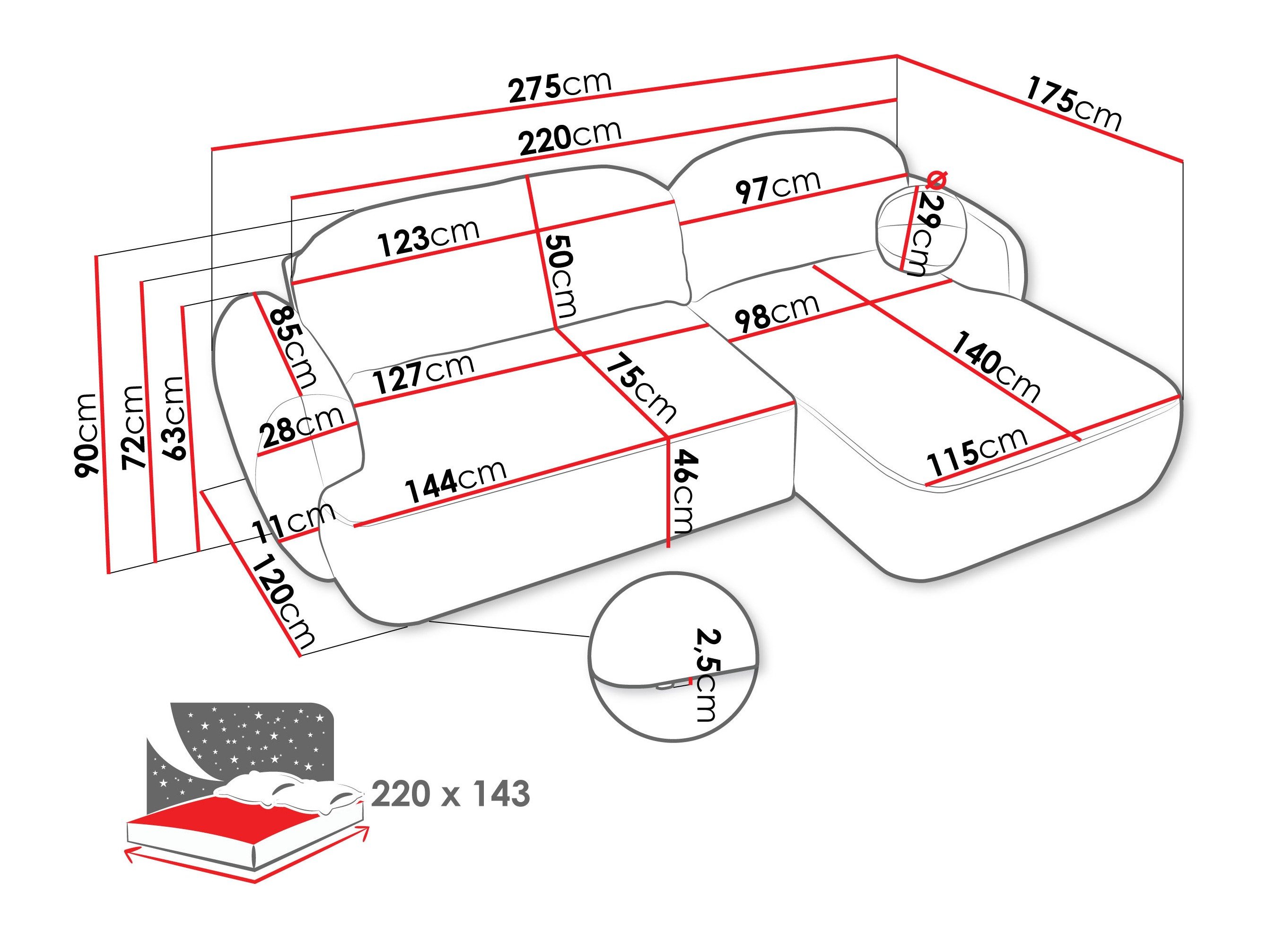 Canapé d'angle TrendyNest 110 (Now Or Never 06)