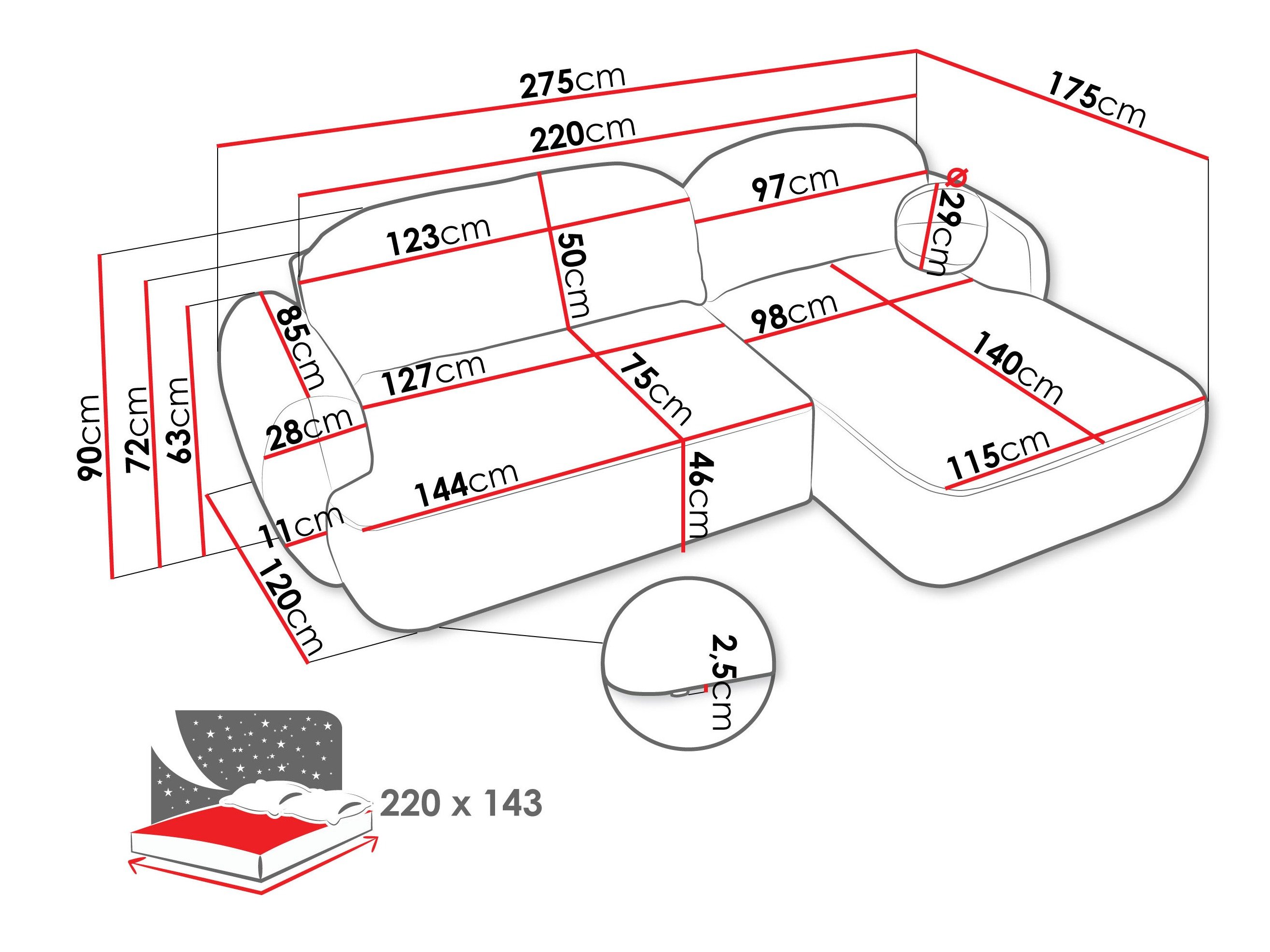 Canapé d'angle TrendyNest 110 (Now Or Never 06)