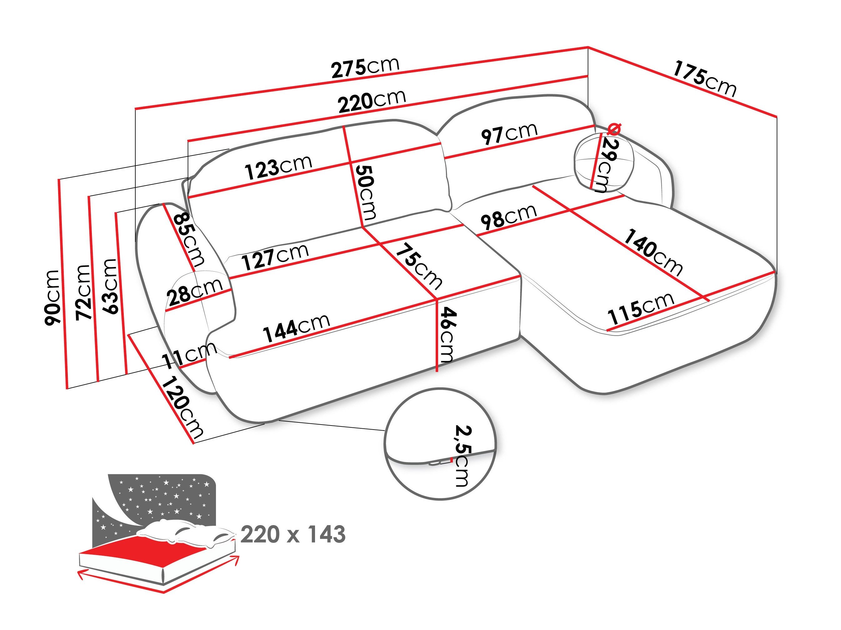 Canapé d'angle TrendyNest 110 (Now Or Never 18)