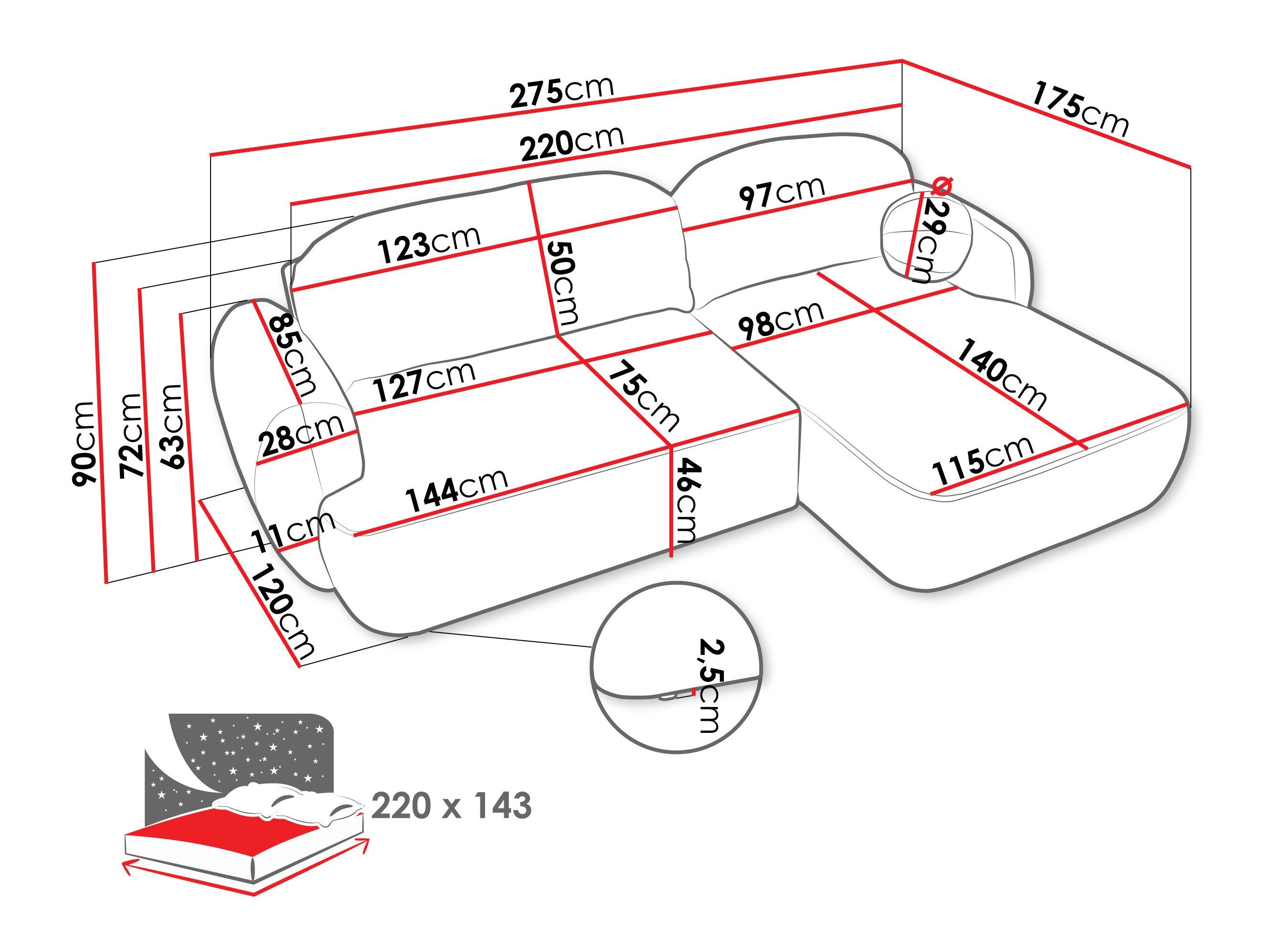 Canapé d'angle TrendyNest 110 (Now Or Never 92)