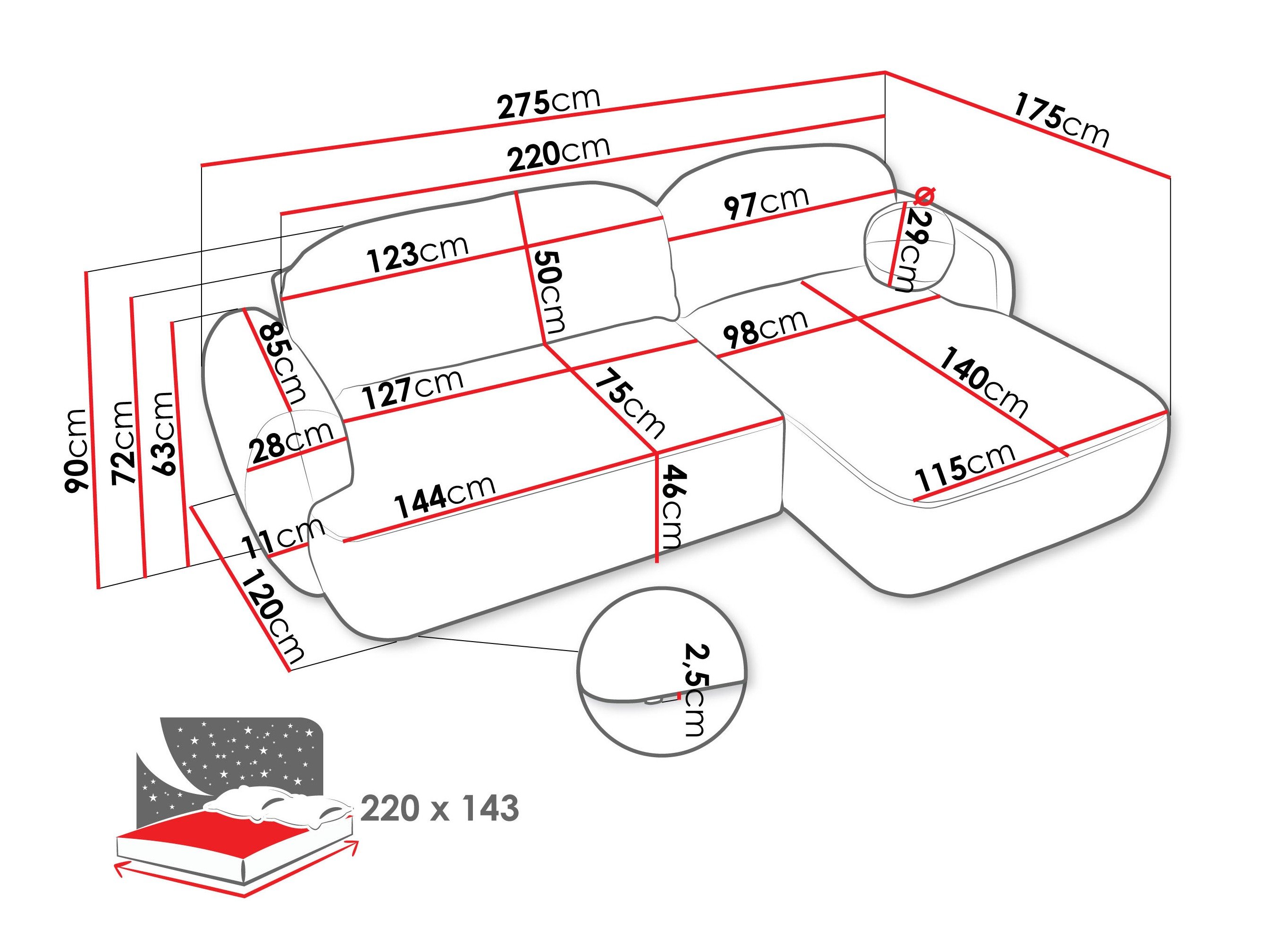 Canapé d'angle TrendyNest Ardea I (Now Or Never 03)