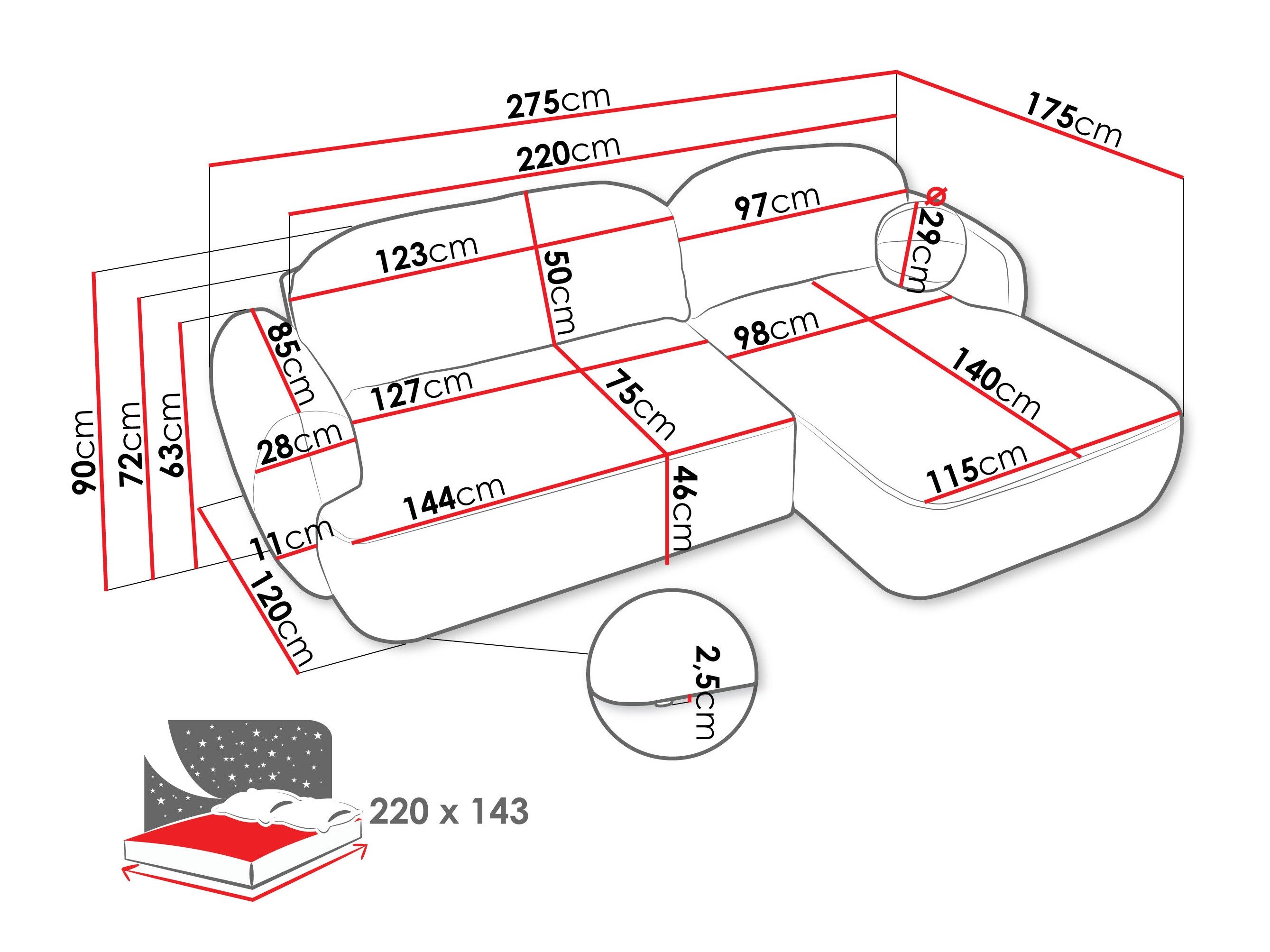 Canapé d'angle TrendyNest Ardea I (Now Or Never 16)