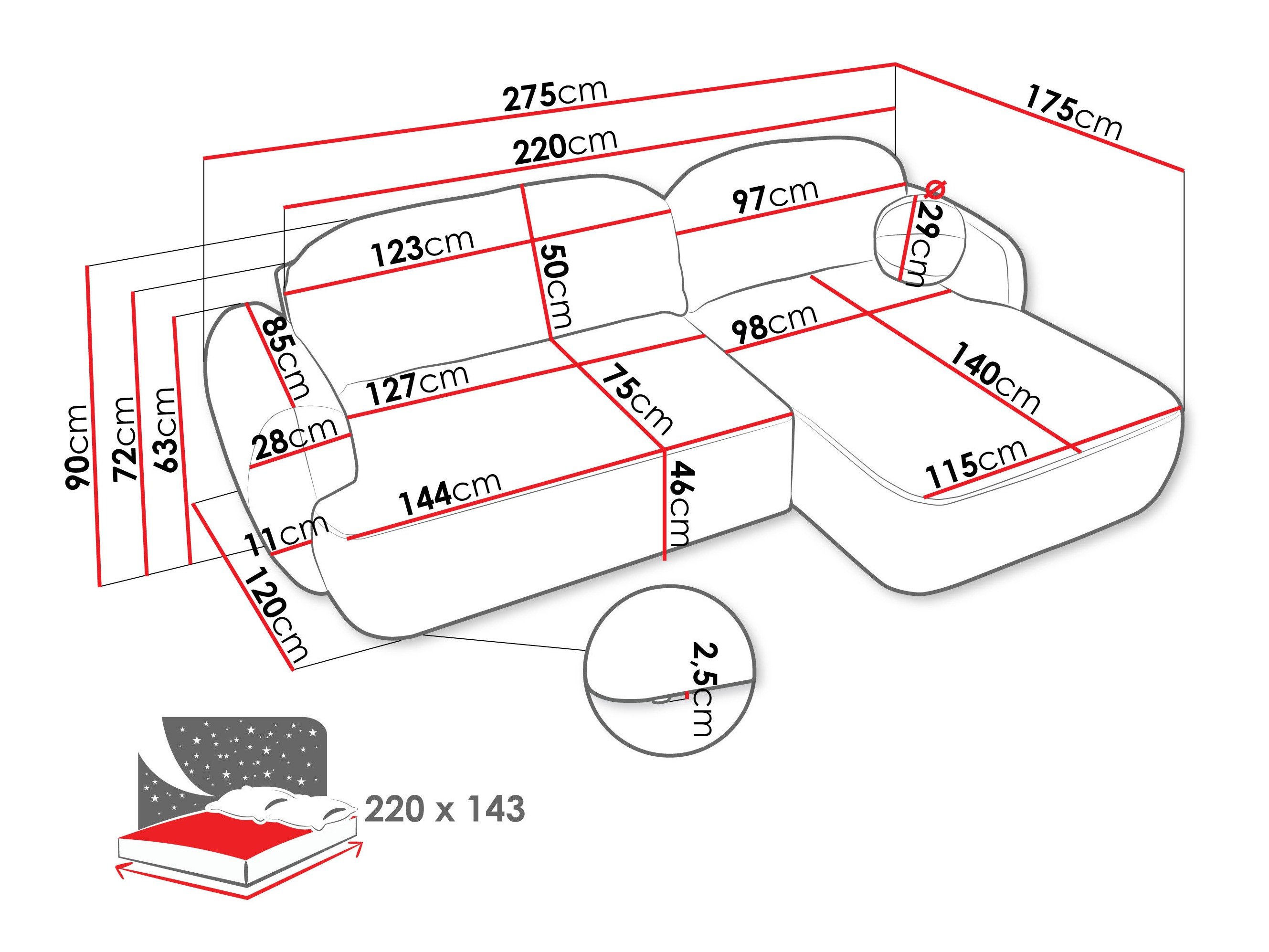 Canapé d'angle TrendyNest Ardea I (Now Or Never 16)