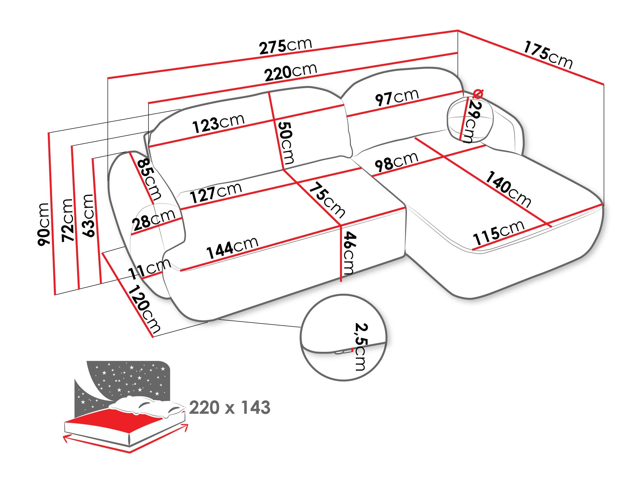Canapé d'angle TrendyNest Ardea I (Now Or Never 18)