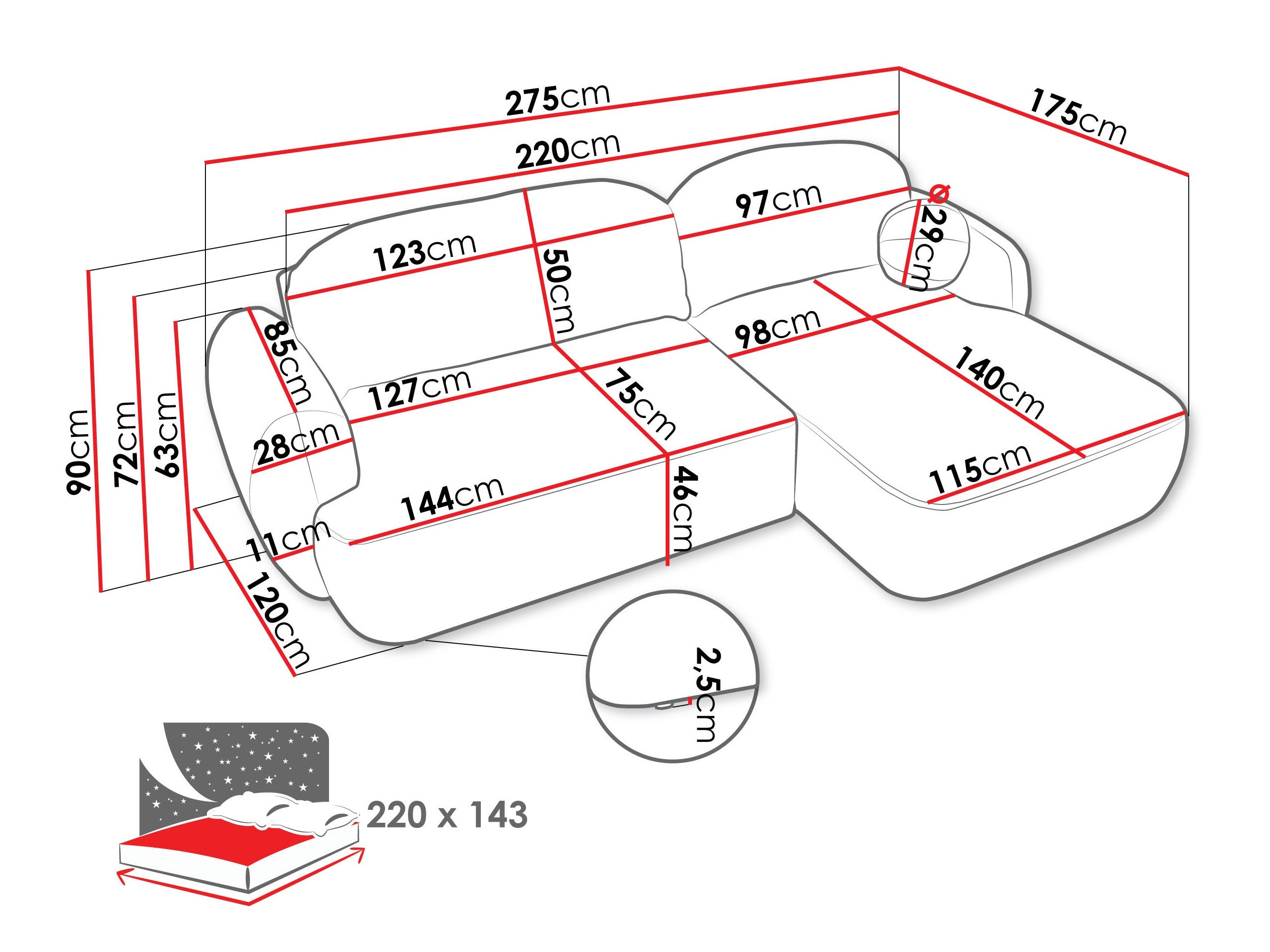 Canapé d'angle TrendyNest Ardea I (Now Or Never 83)