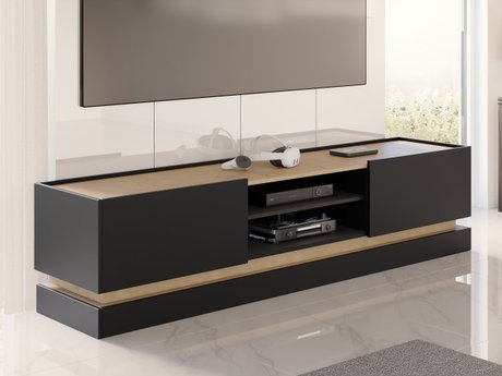 Meuble TV Comfivo Tilia (Noir + Chêne)