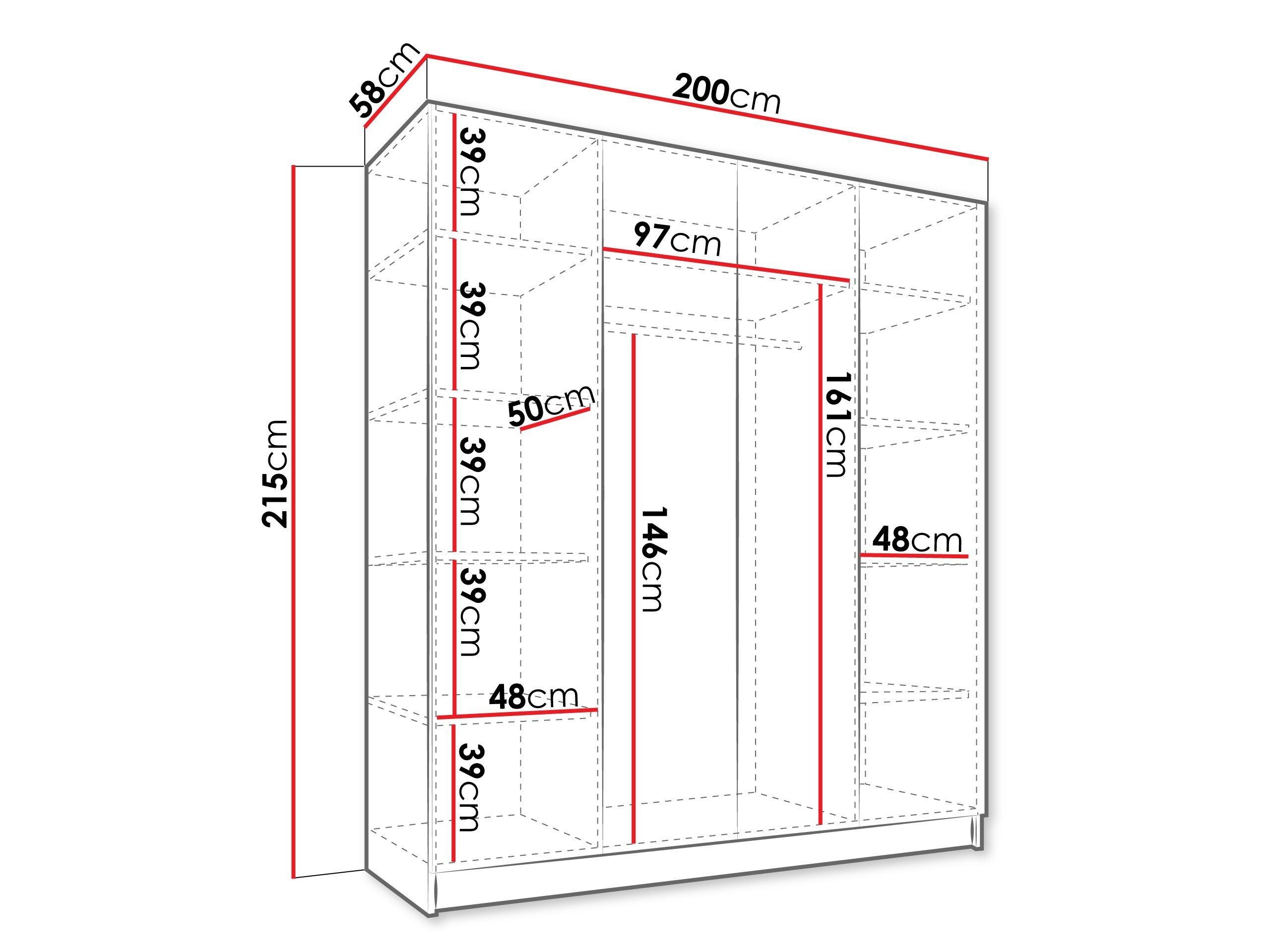 Armoire Closico Navor I (Noyer + Doré)