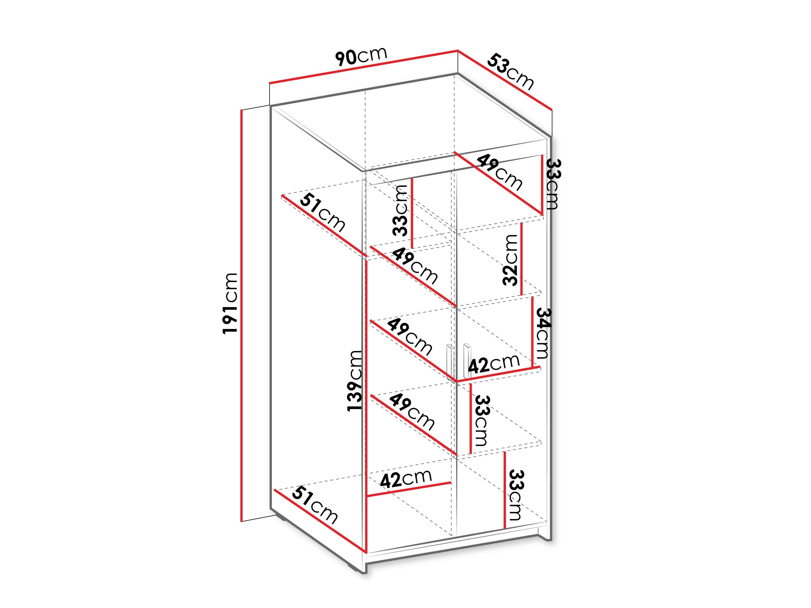 Armoire Novduni 100 (Chêne)