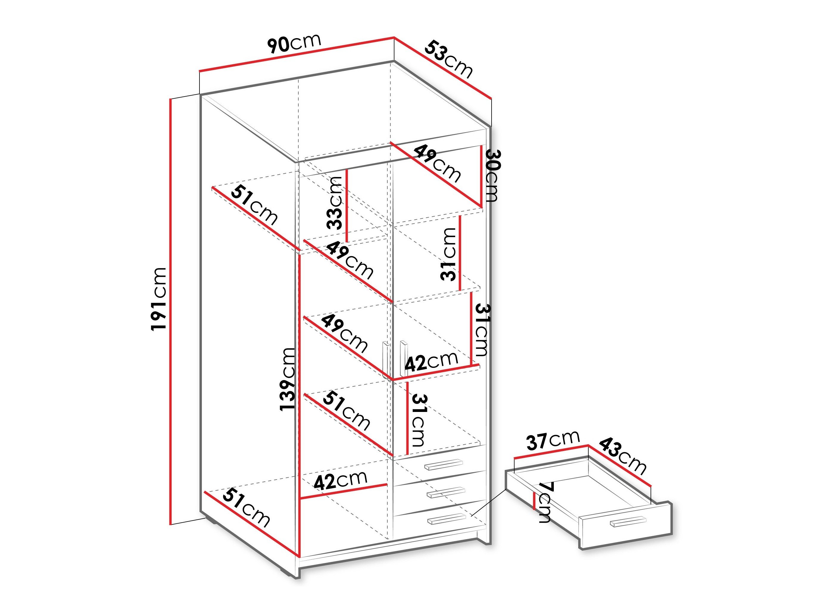 Armoire Novduni 112 (Chêne)