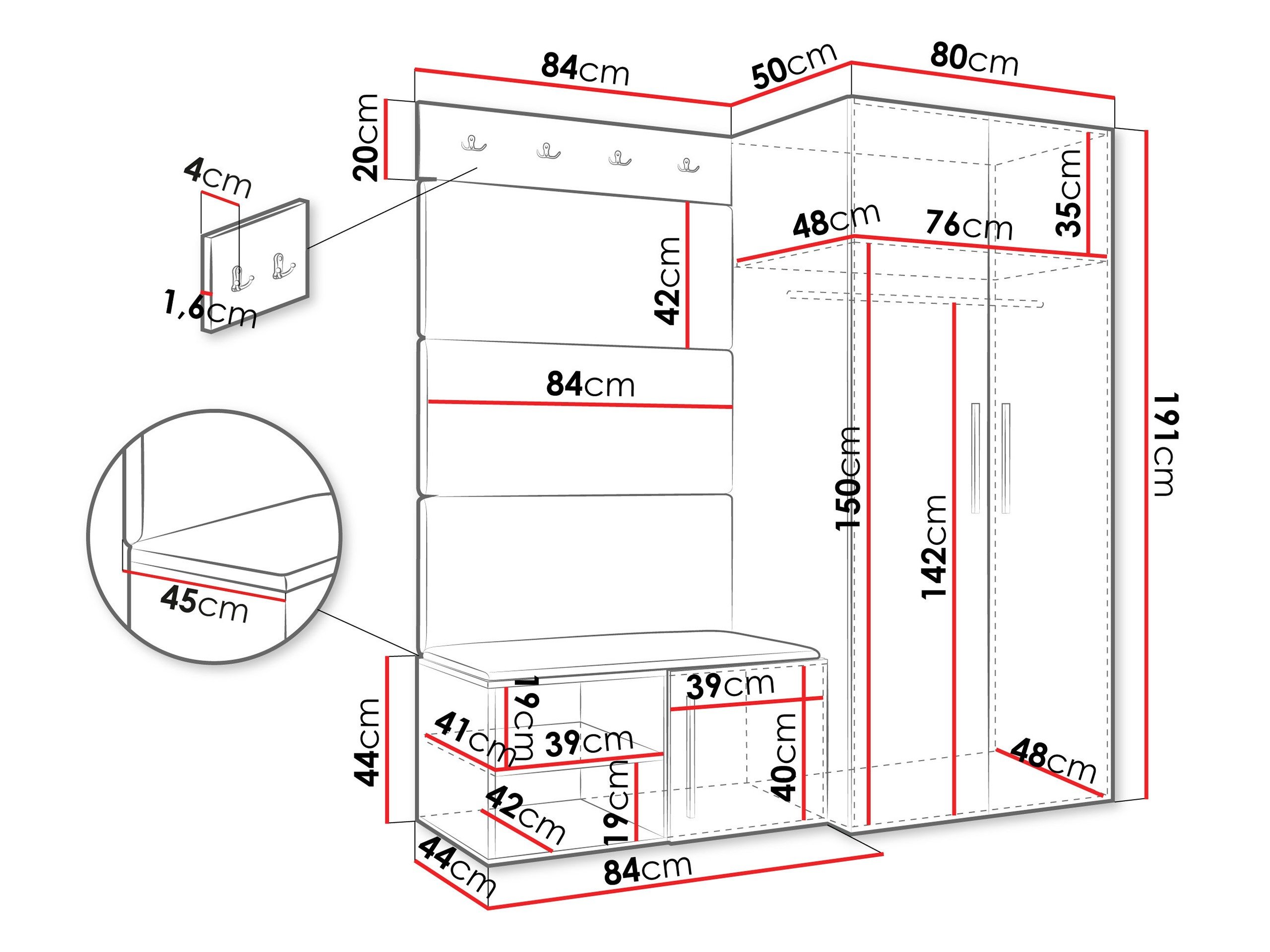 Meuble d'entrée Nitos I (Blanc)
