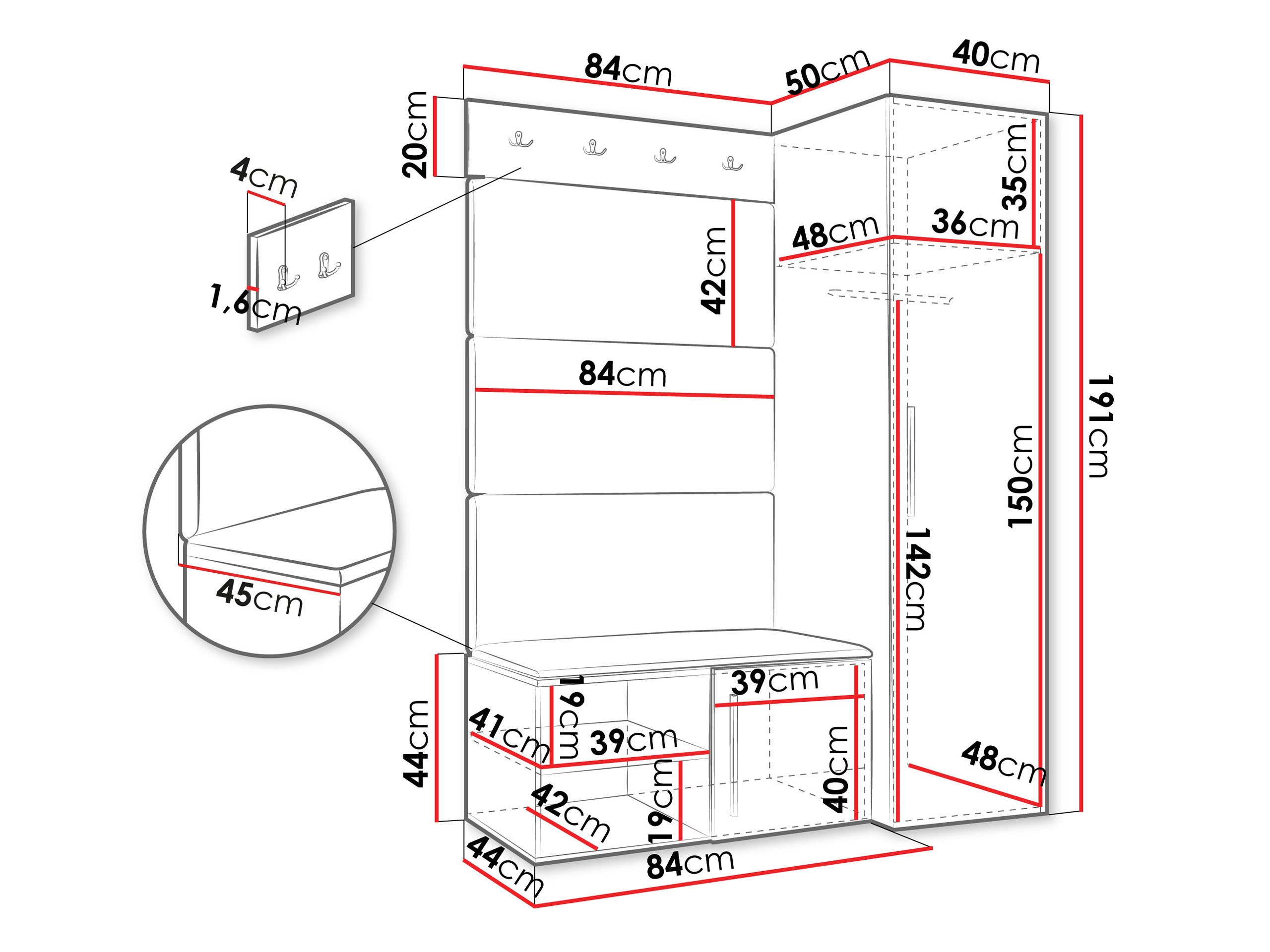 Meuble d'entrée Nitos II (Chêne Artisan)
