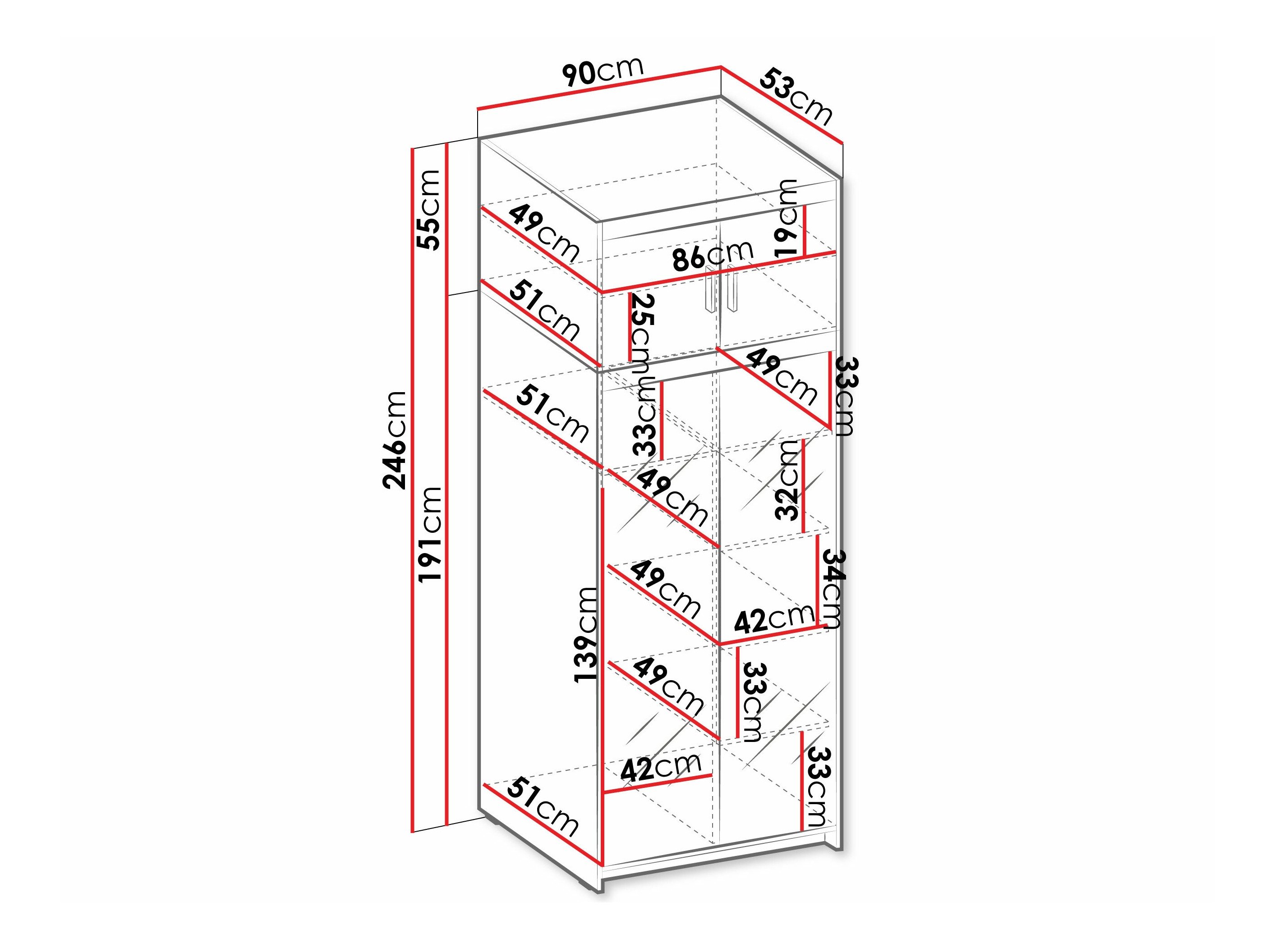 Armoire Novduni 119 (Sonoma chêne)