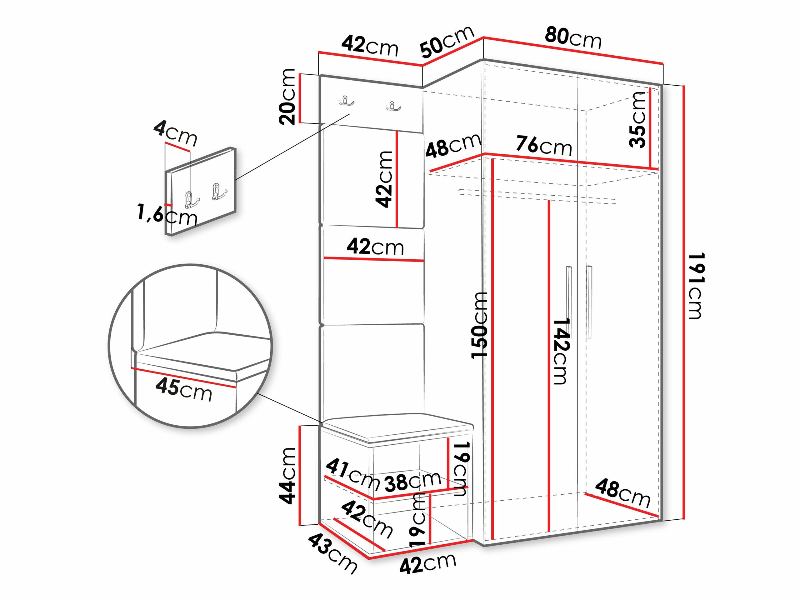 Meuble d'entrée Nitos IV (Cachemire)