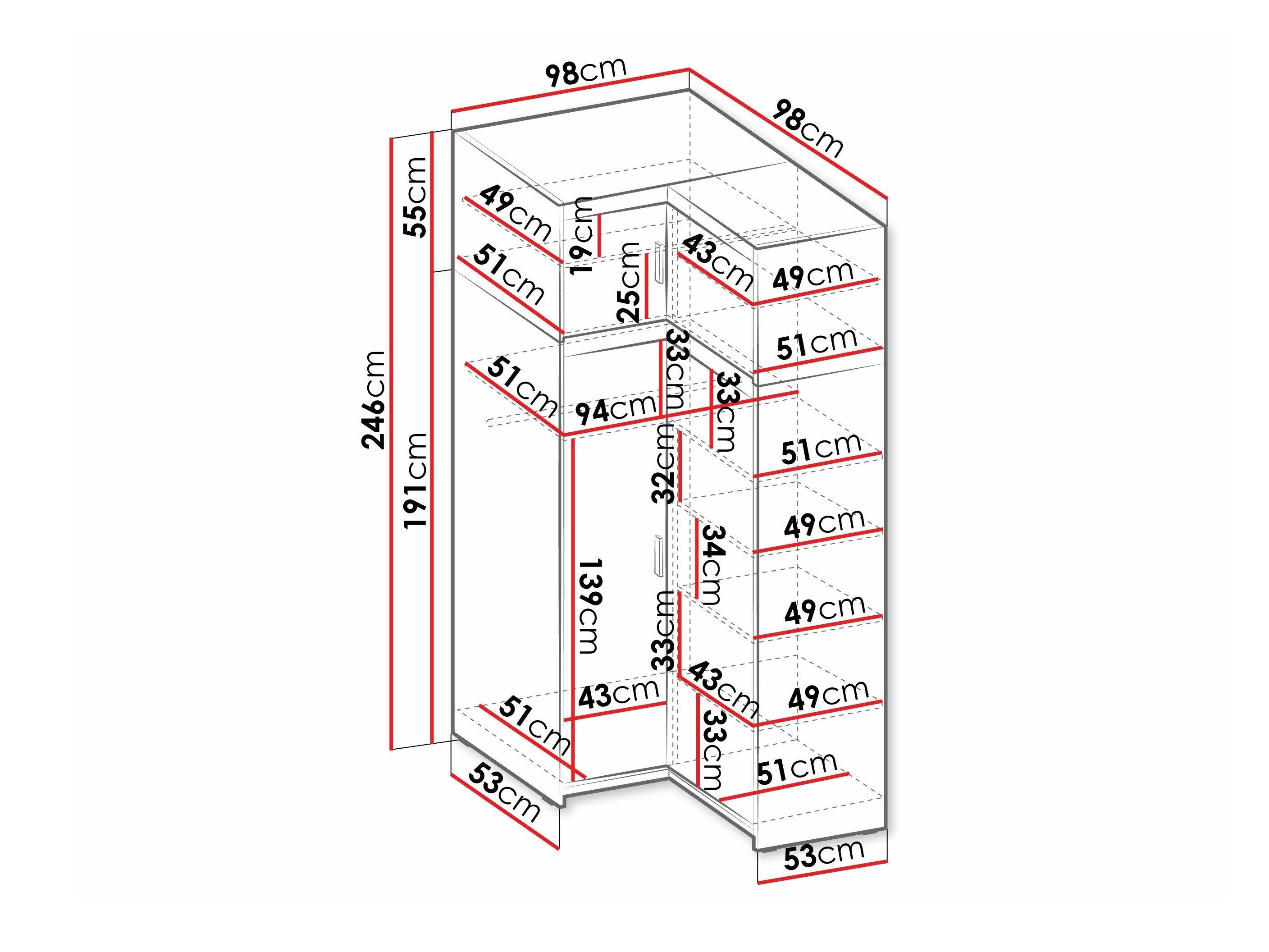 Armoire d'angle Novduni 121 (Blanc)