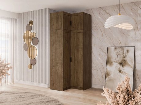 Armoire d'angle Novduni 121 (Chêne de Lefkas)
