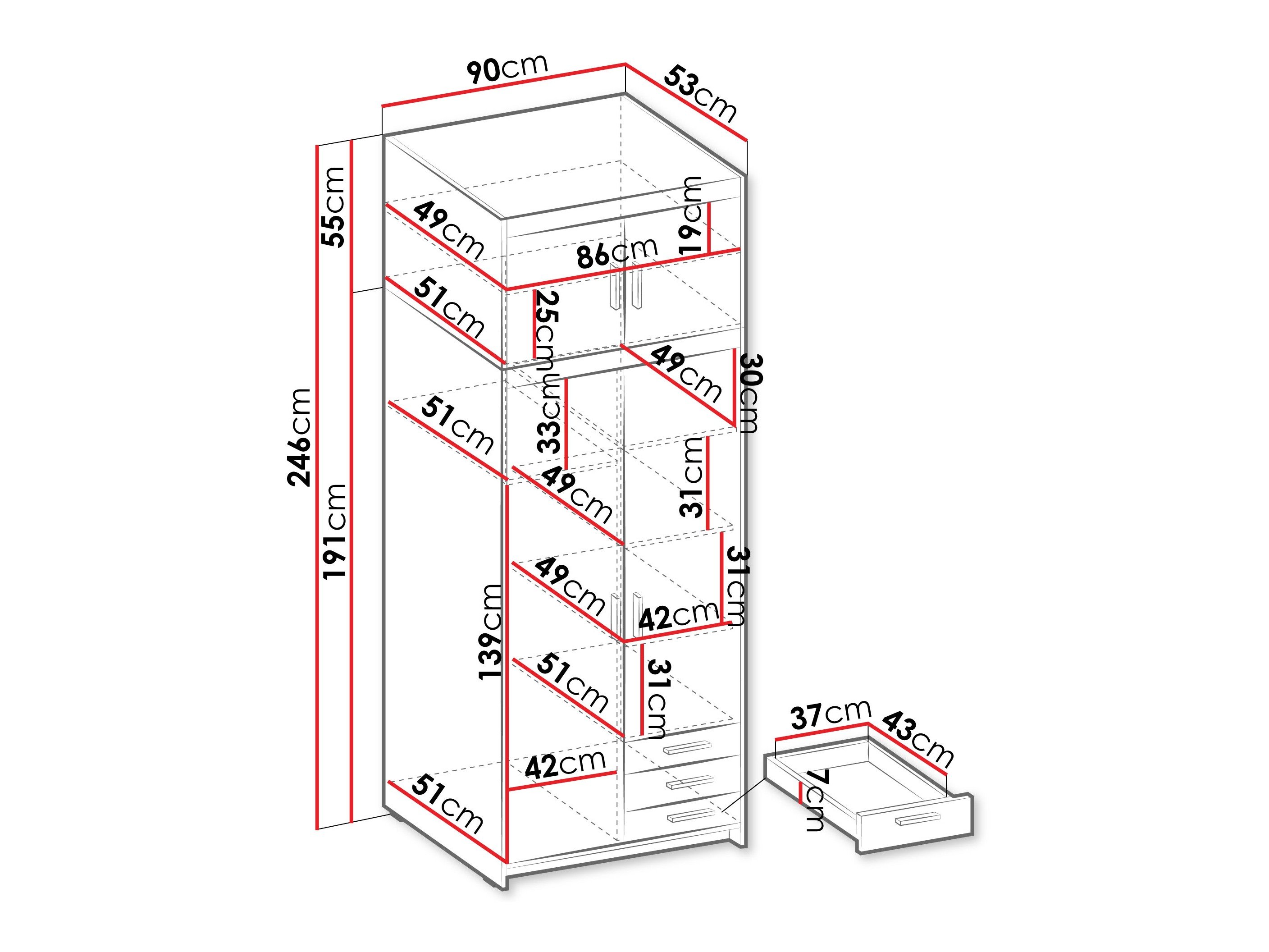 Armoire Novduni 113 (Beige)