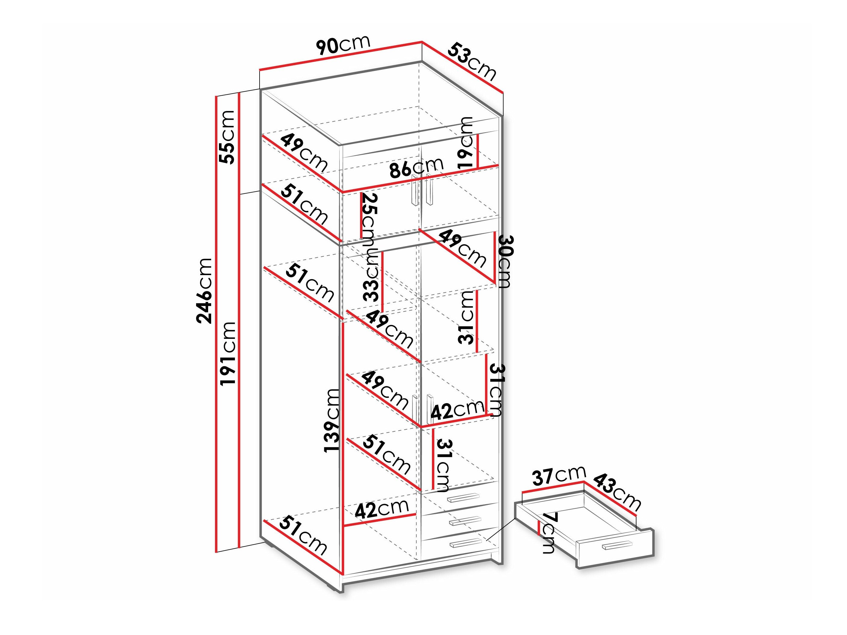 Armoire Novduni 113 (Sonoma chêne)