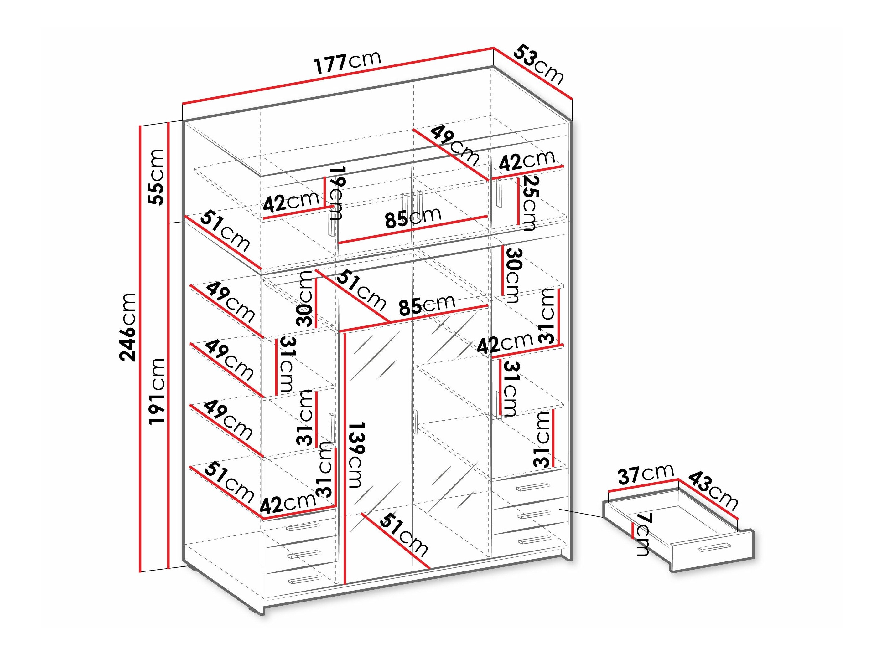 Armoire Novduni 120 (Chêne de Lefkas)