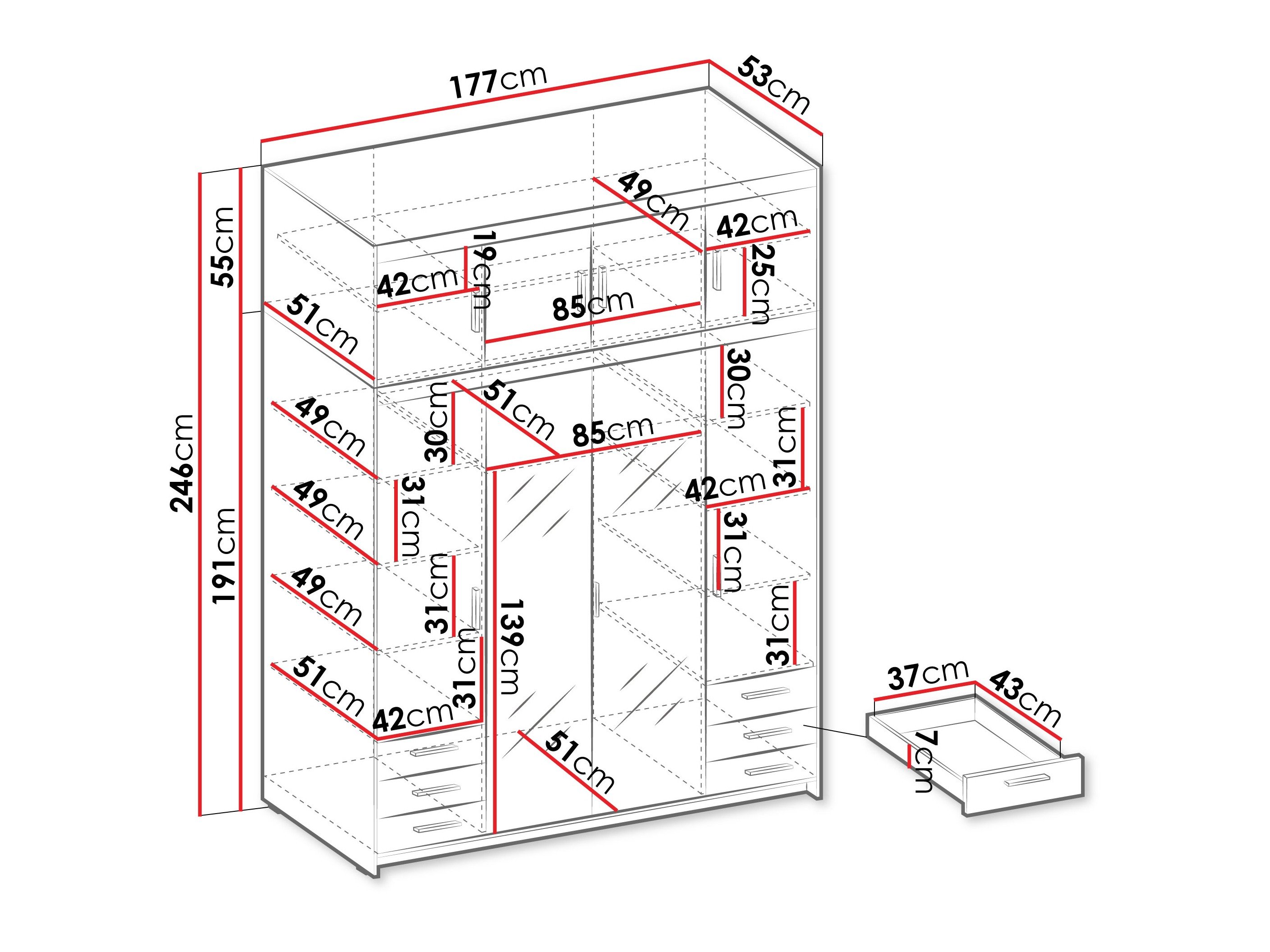Armoire Novduni 120 (Chêne)