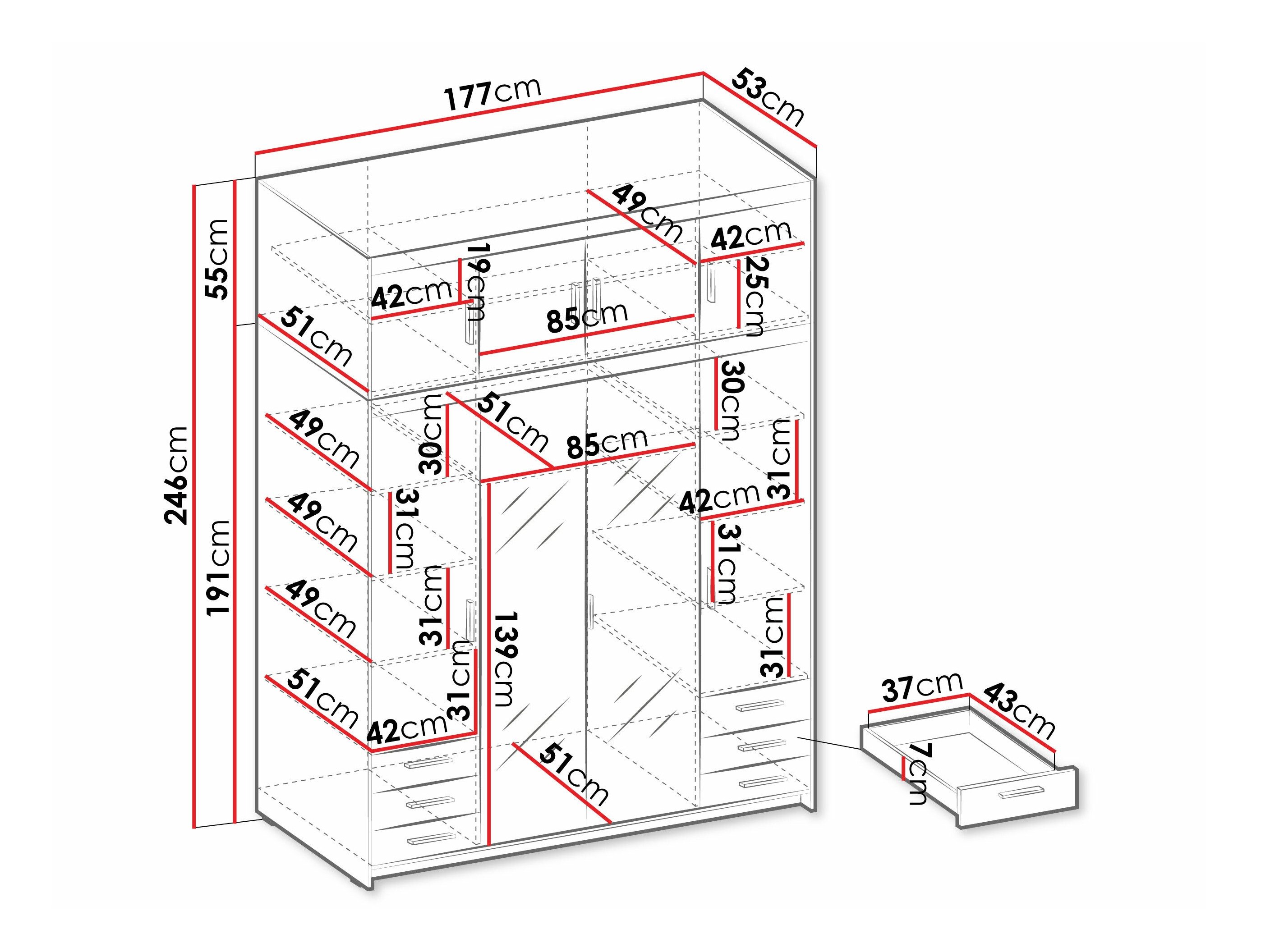 Armoire Novduni 120 (Sonoma chêne)