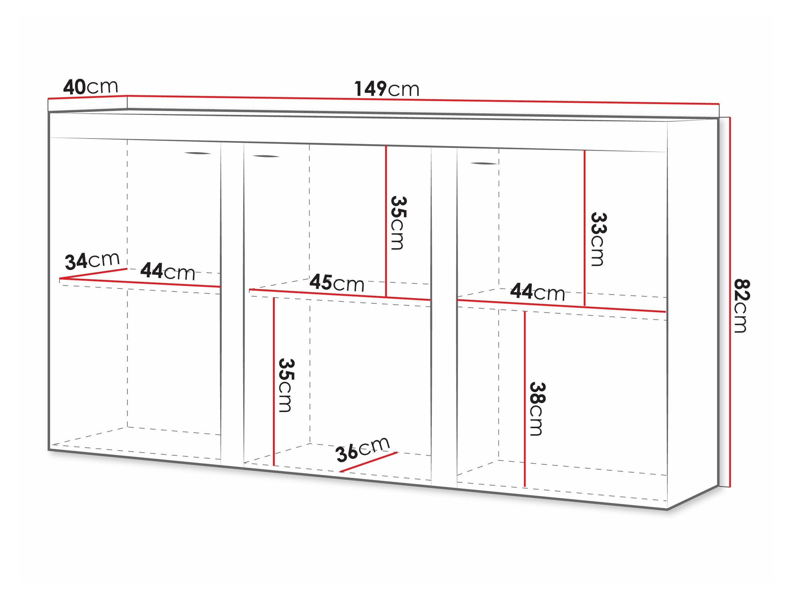 Buffet Tucson 121 (Blanc + Béton)