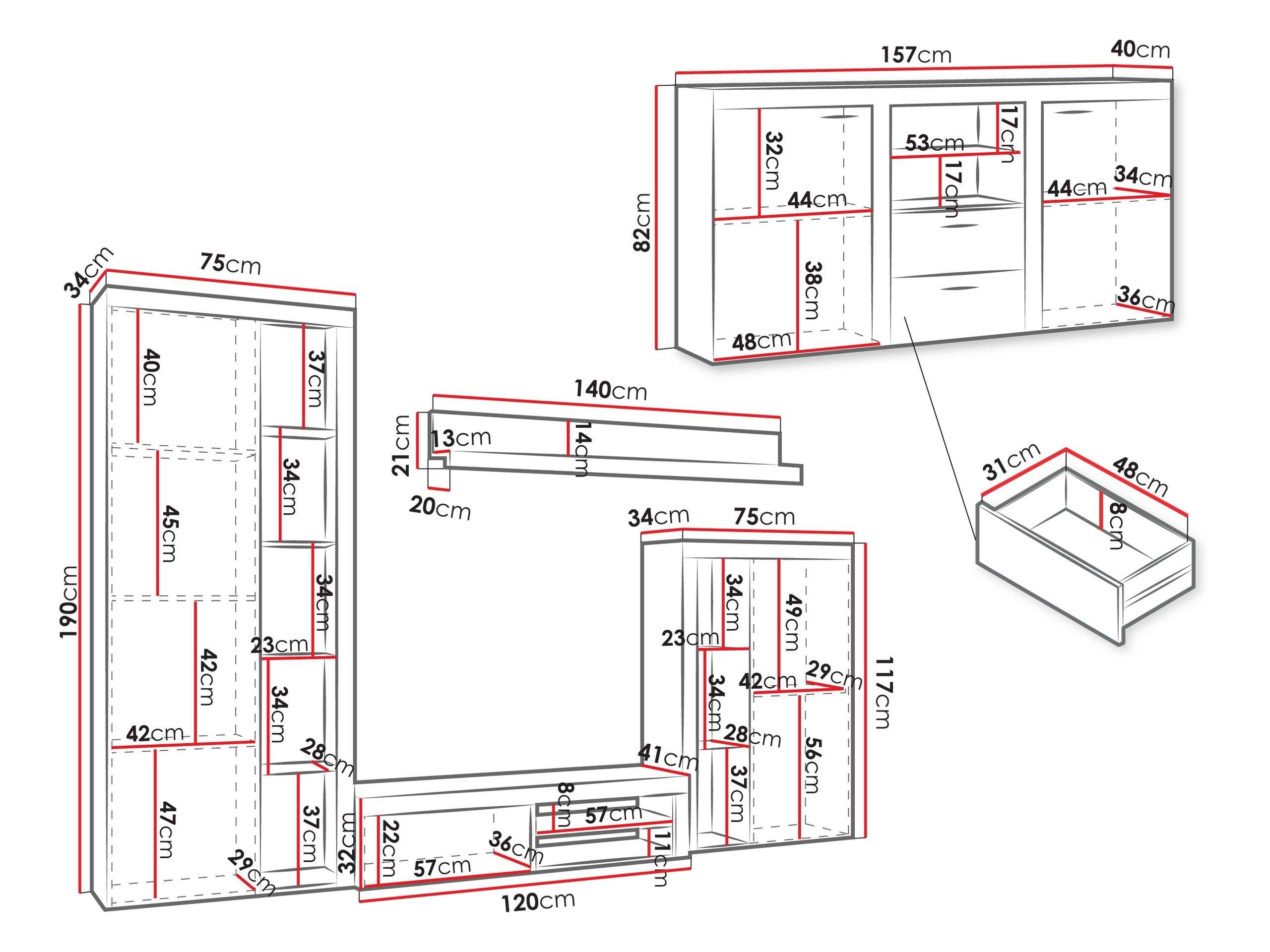 Ensemble de salon Soca I (Chêne)