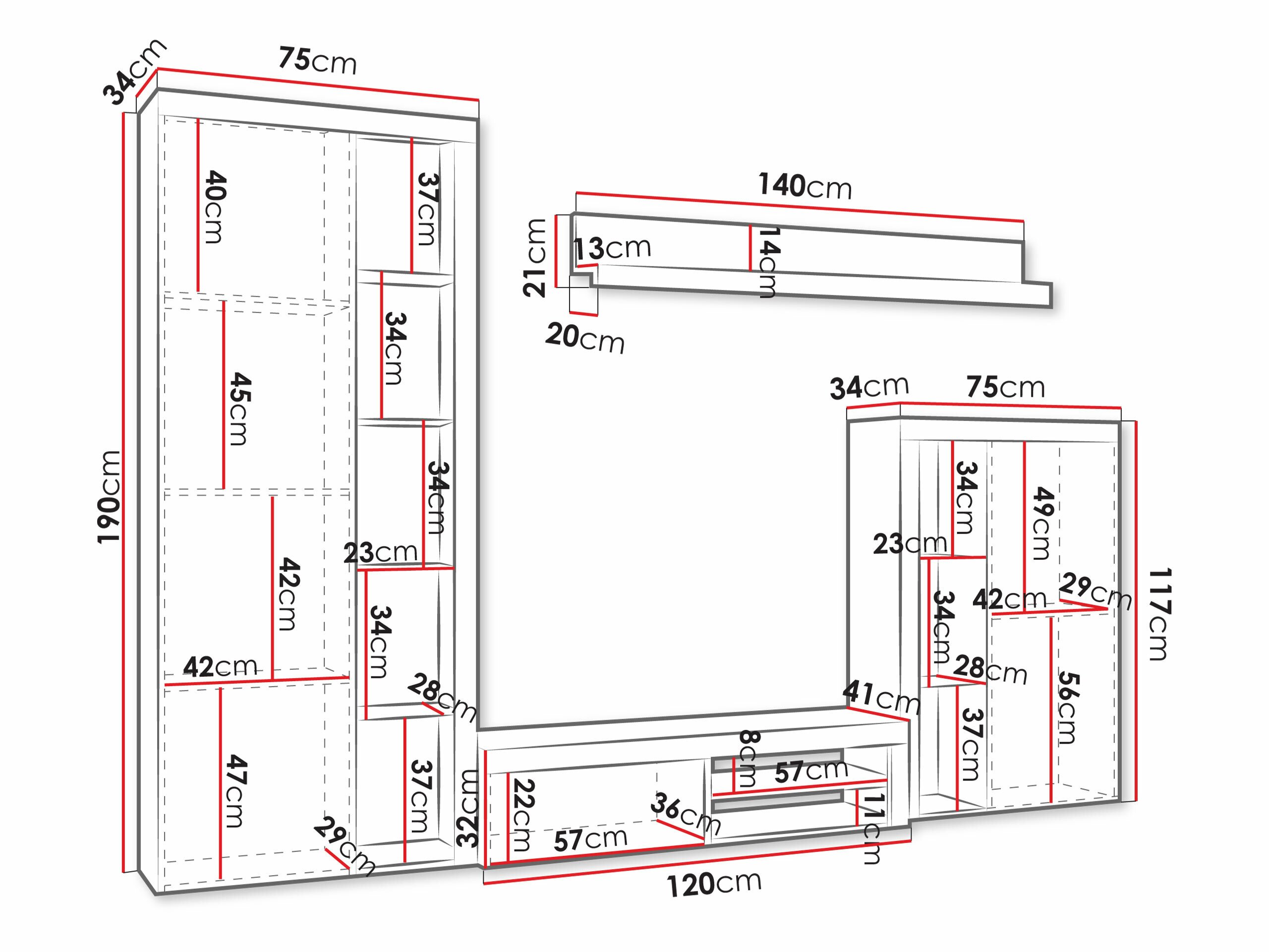 Ensemble de salon Soca (Sonoma chêne)