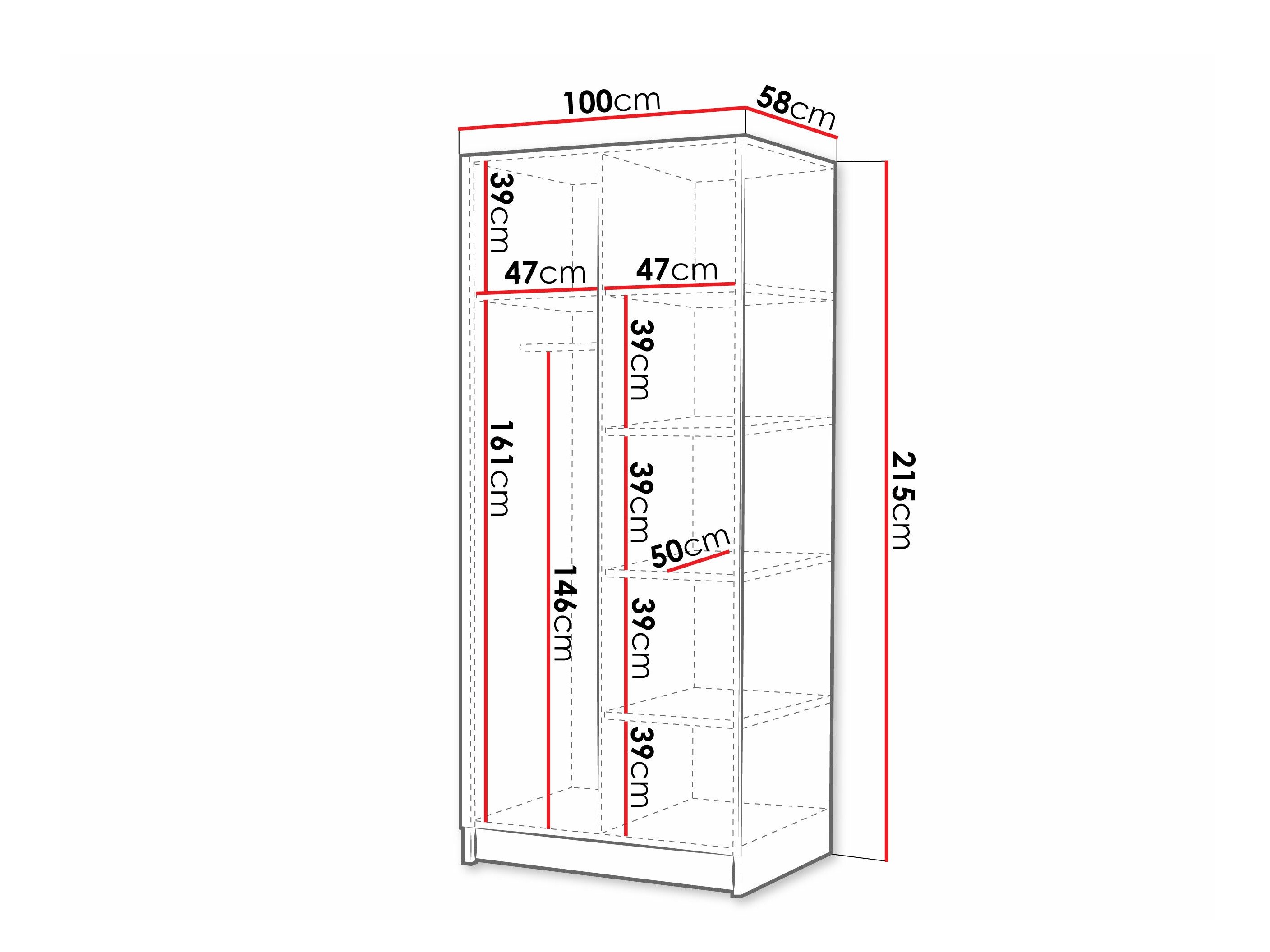 Armoire Closico 194 (Clair bois + Doré)