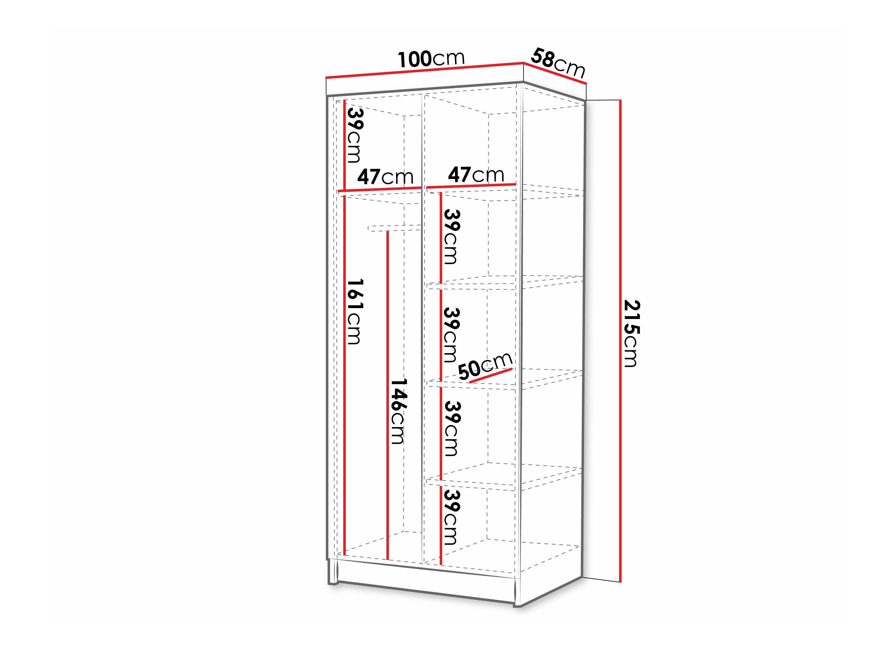 Armoire Closico 194 (Noir + Doré)