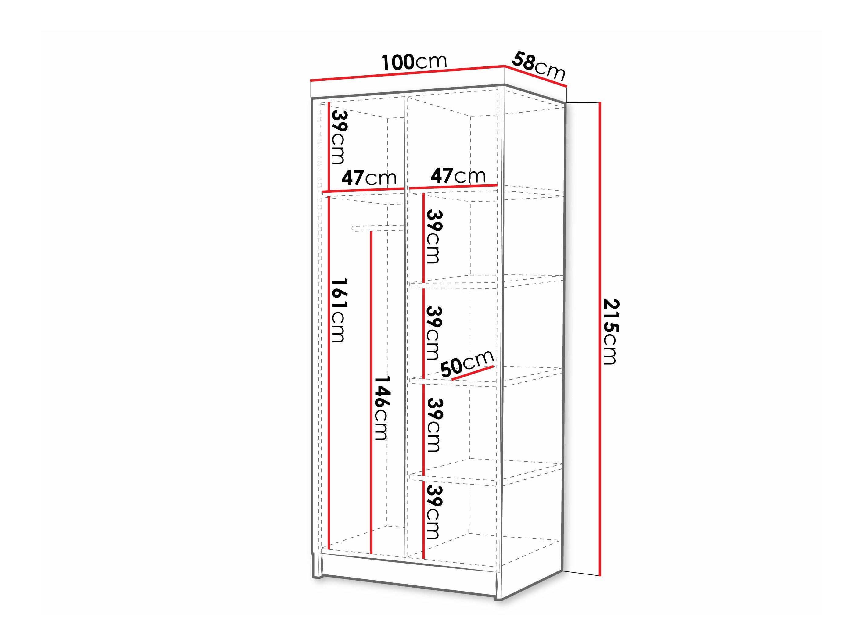 Armoire Closico 195 (Blanc + Doré)