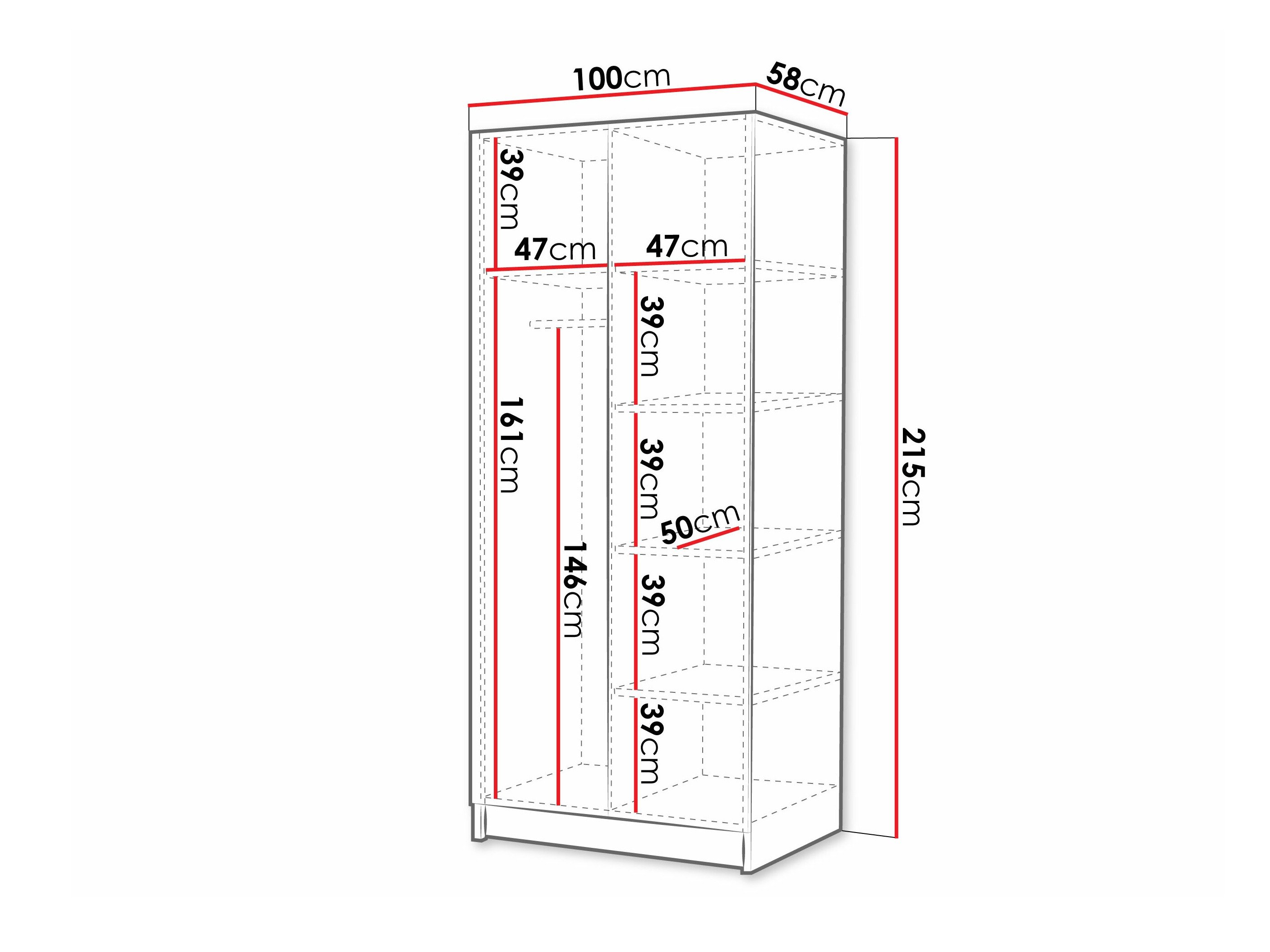 Armoire Closico Staton I (Cachemire + Doré)